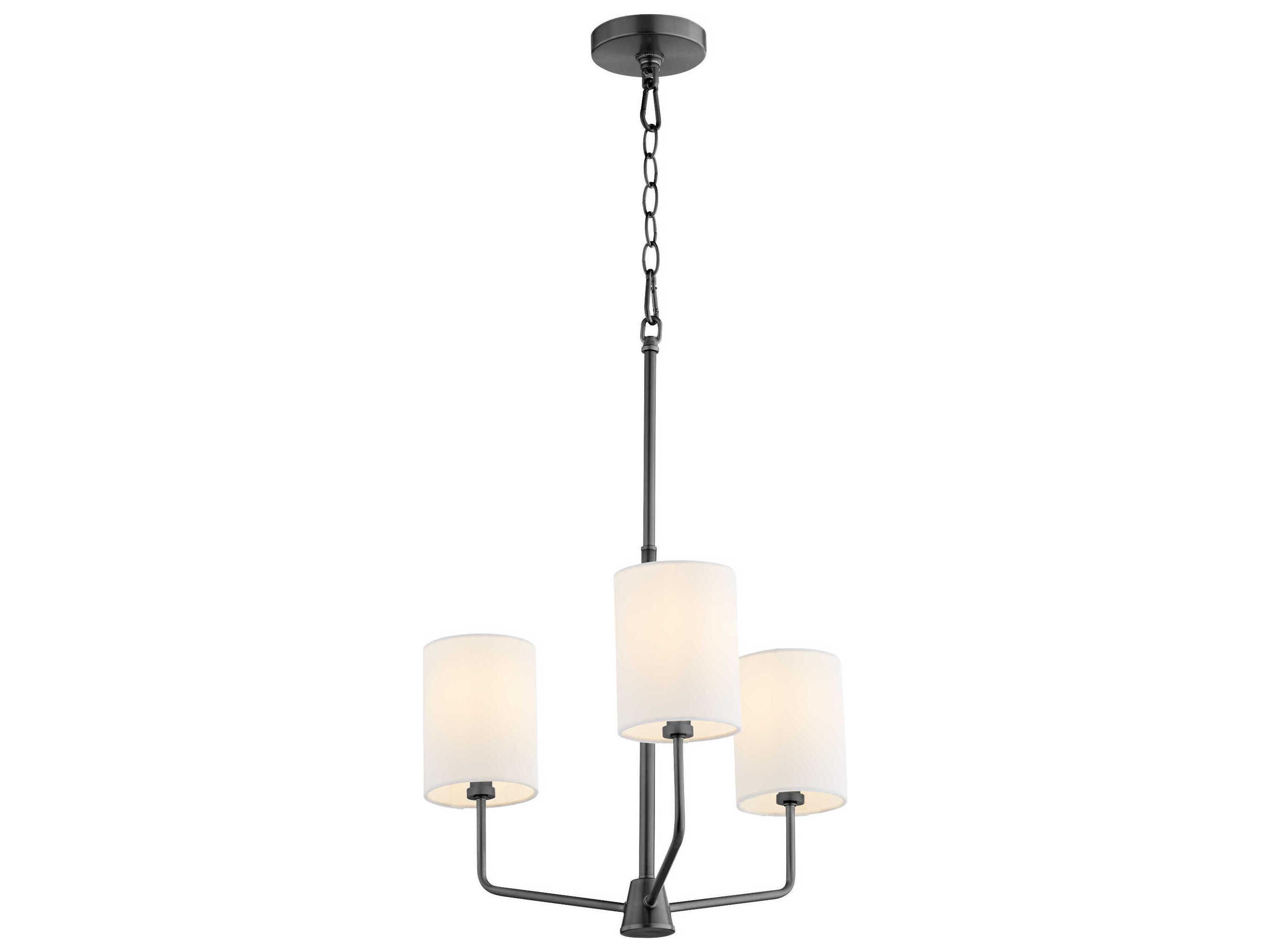 Quorum Harmony 3-Light Matte Black Cylinder Chandelier