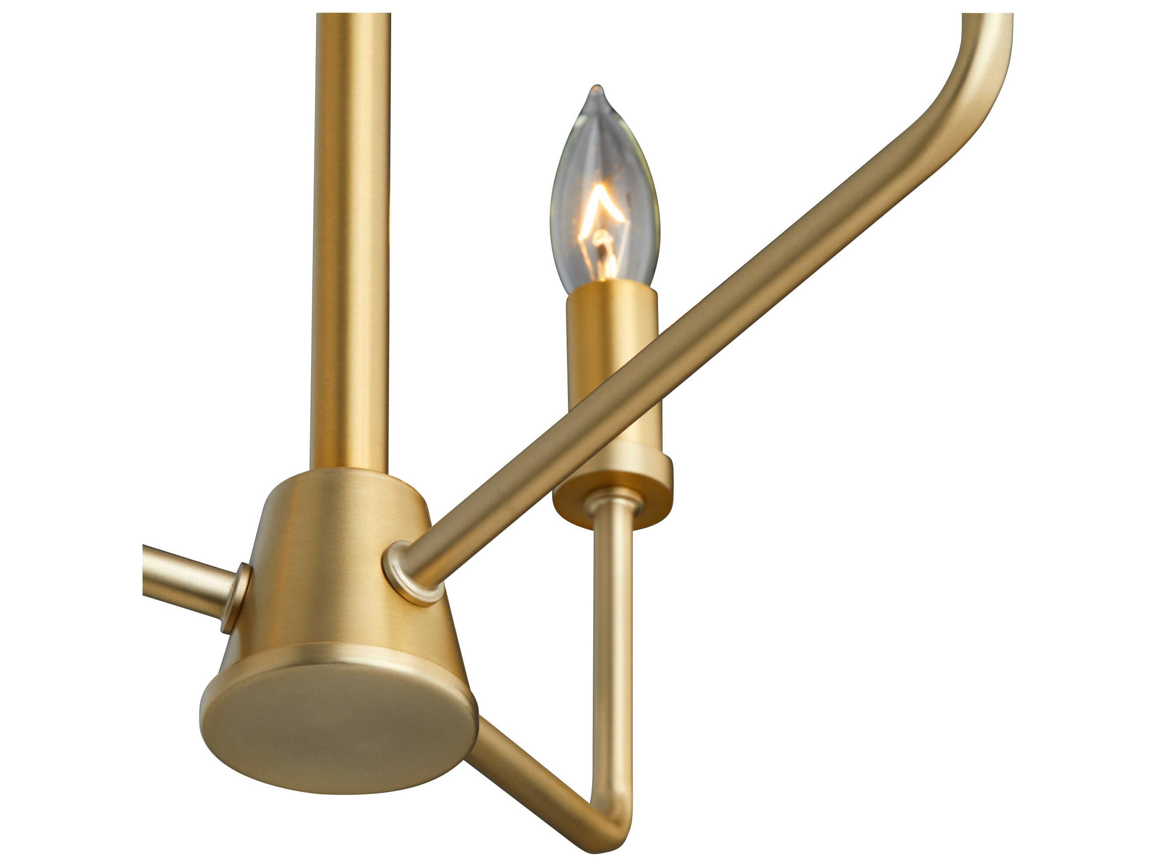 Quorum Harmony 3-Light Aged Brass White Cylinder Chandelier