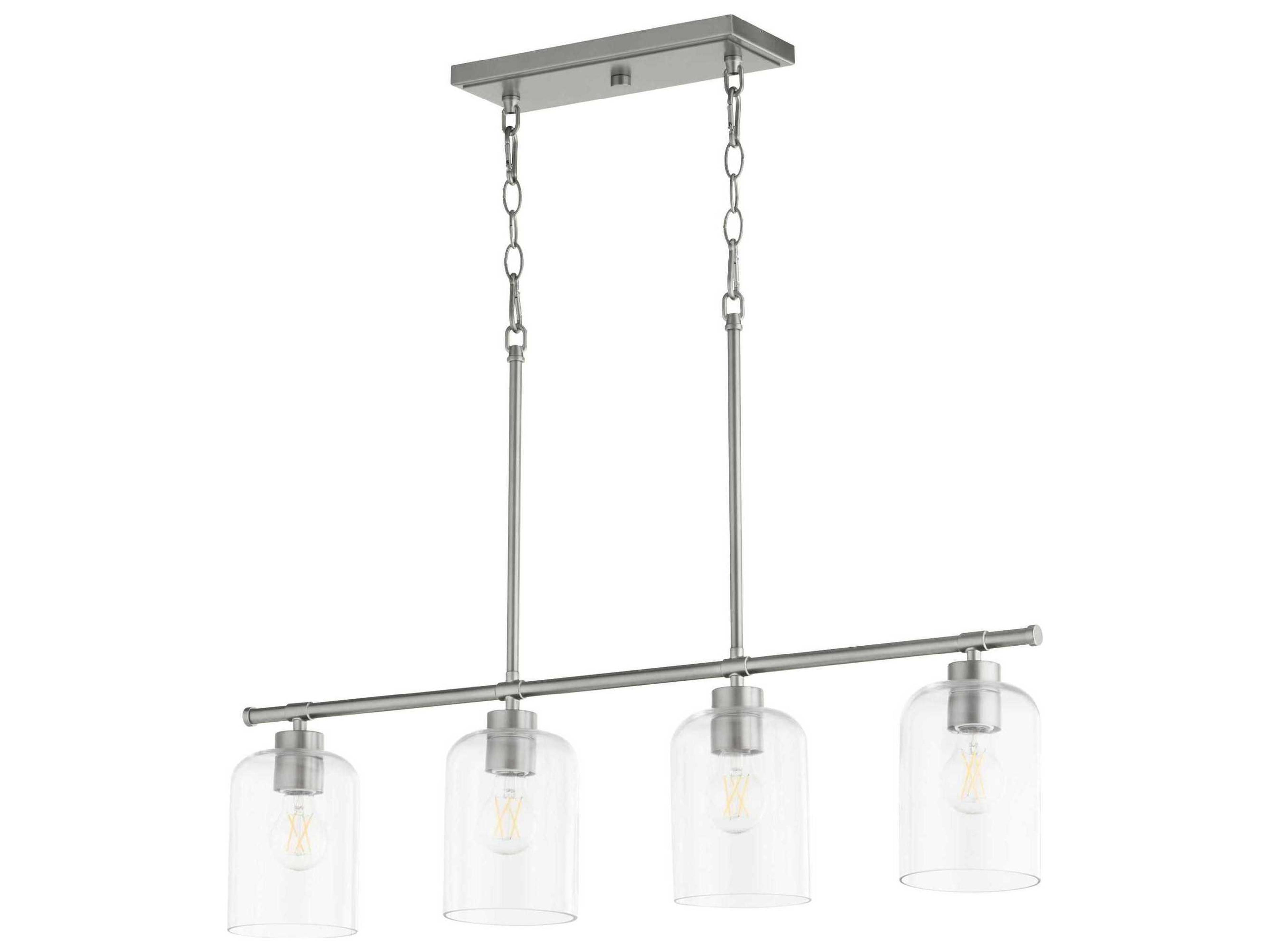 Tribute 4-Light Satin Nickel Glass Linear Island Pendant
