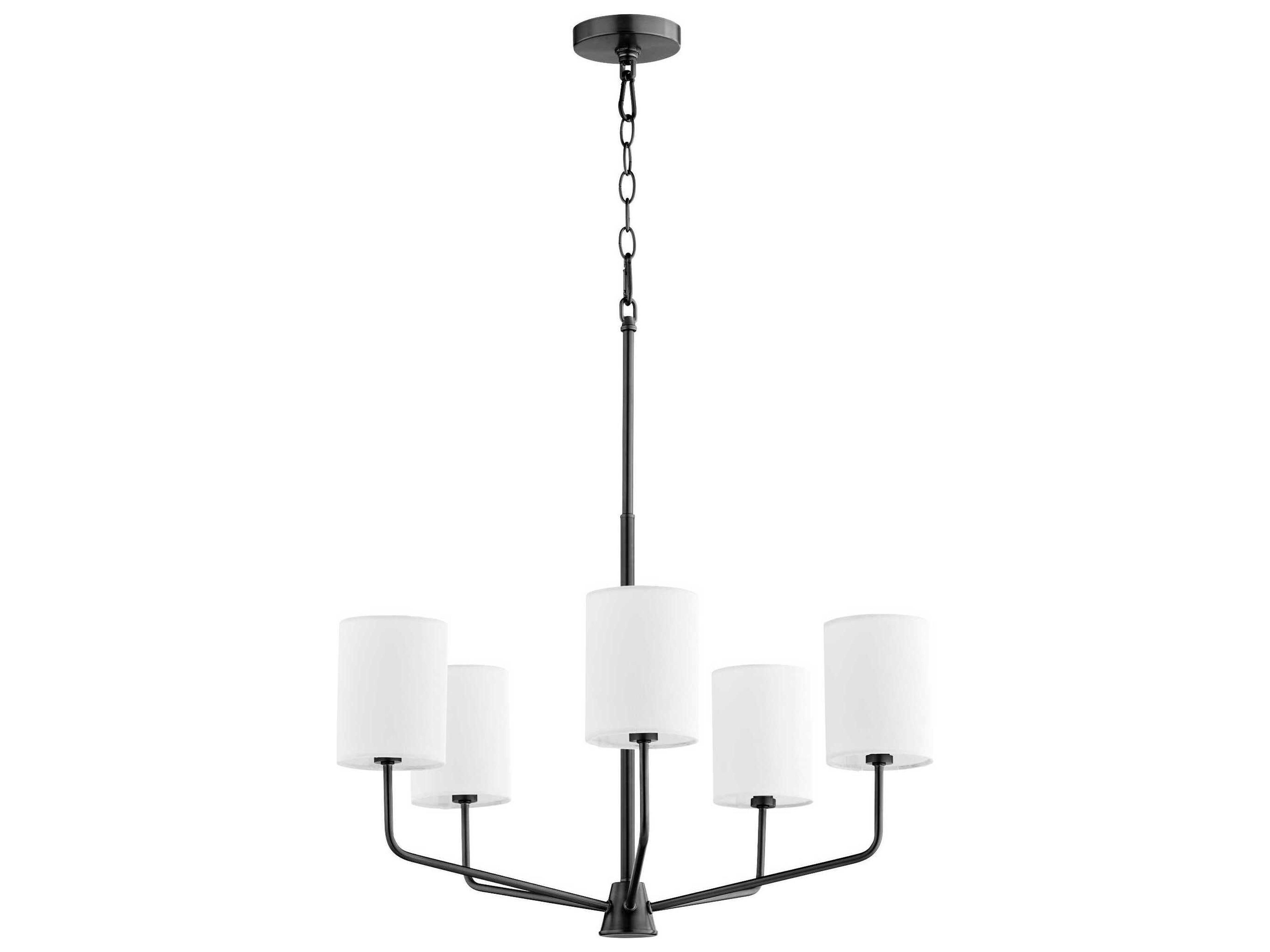 Harmony 5-Light Matte Black Cylinder Chandelier