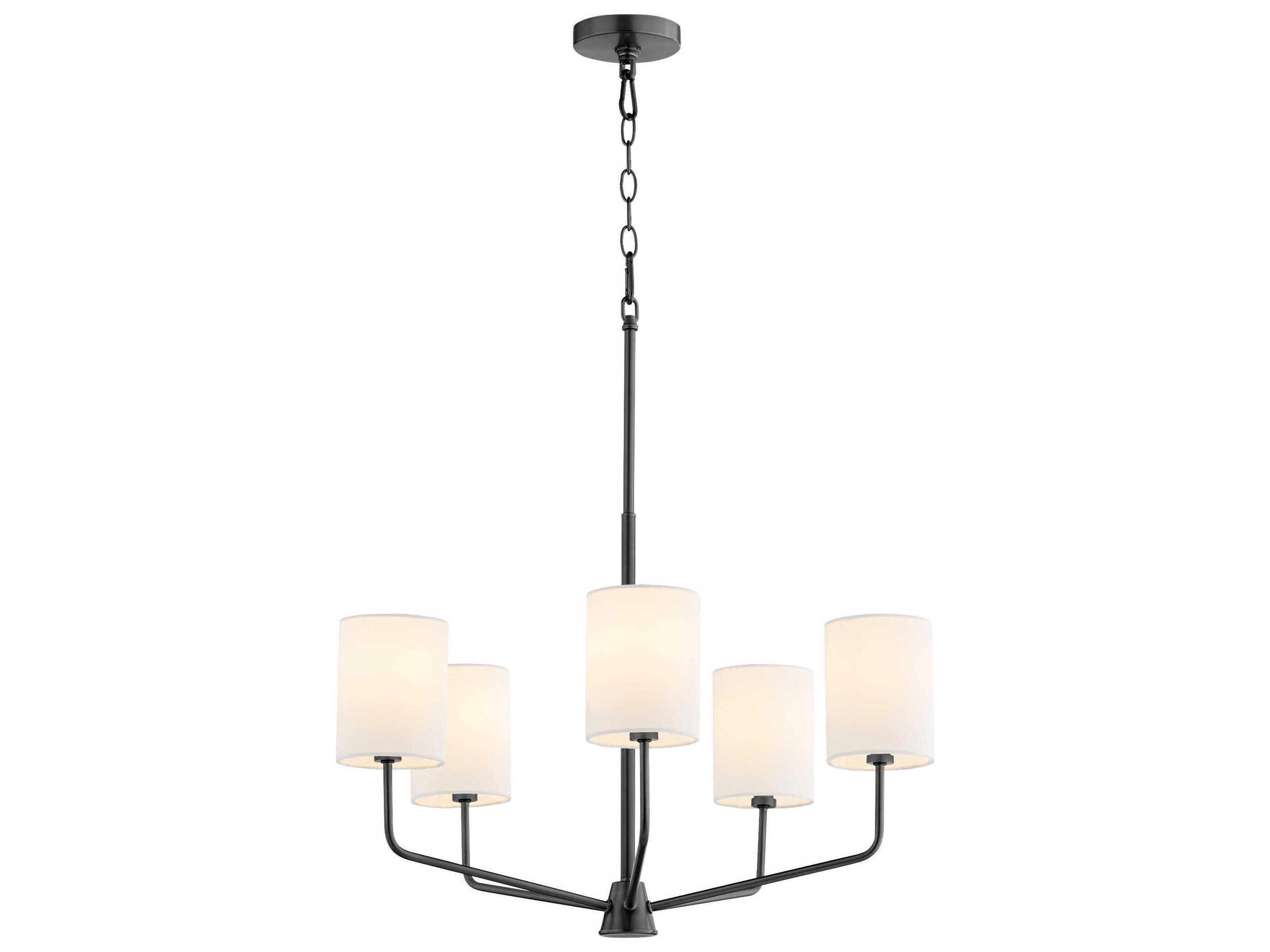 Quorum Harmony 5-Light Matte Black Cylinder Chandelier