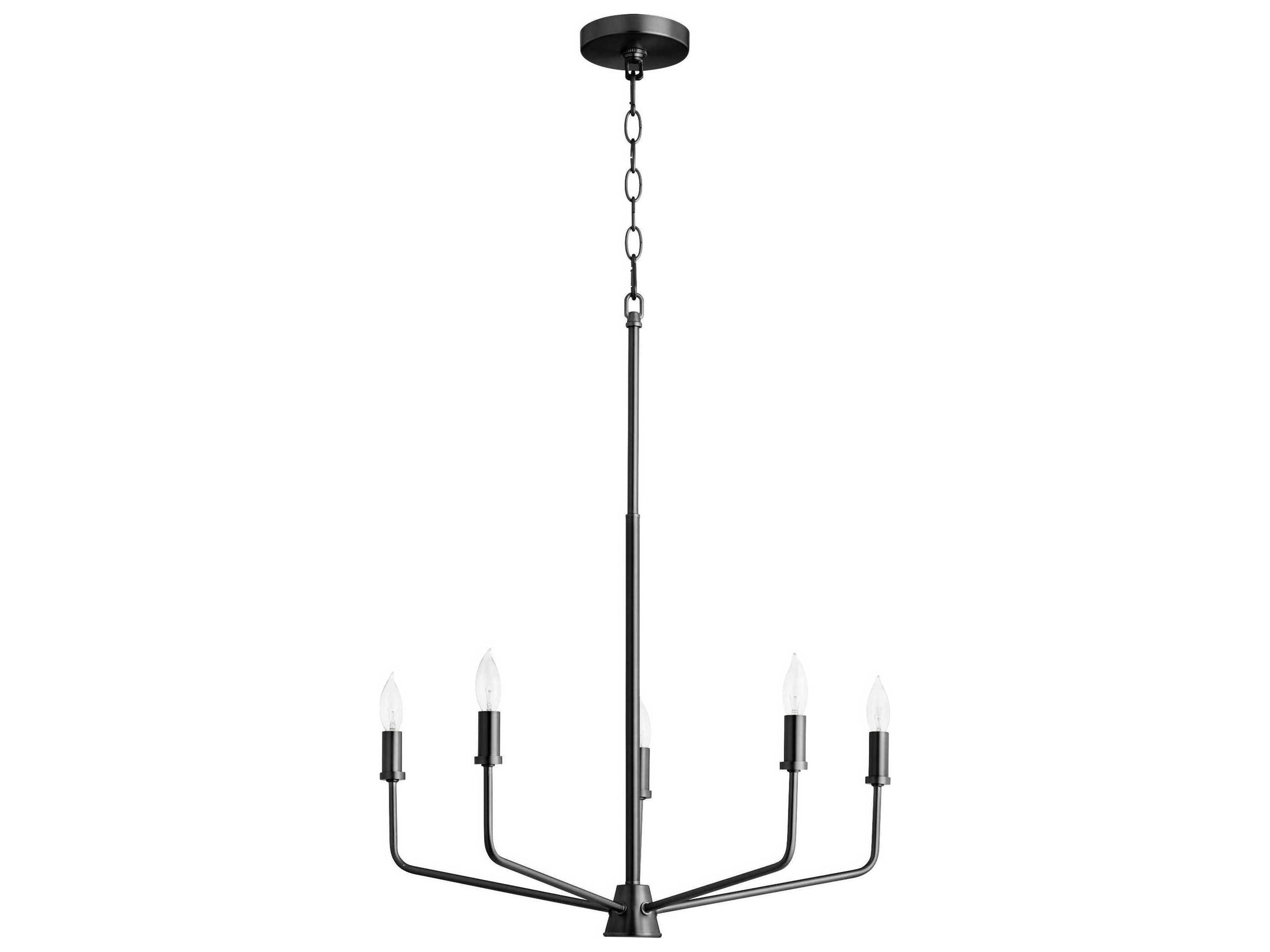 Quorum Harmony 5-Light Matte Black Cylinder Chandelier