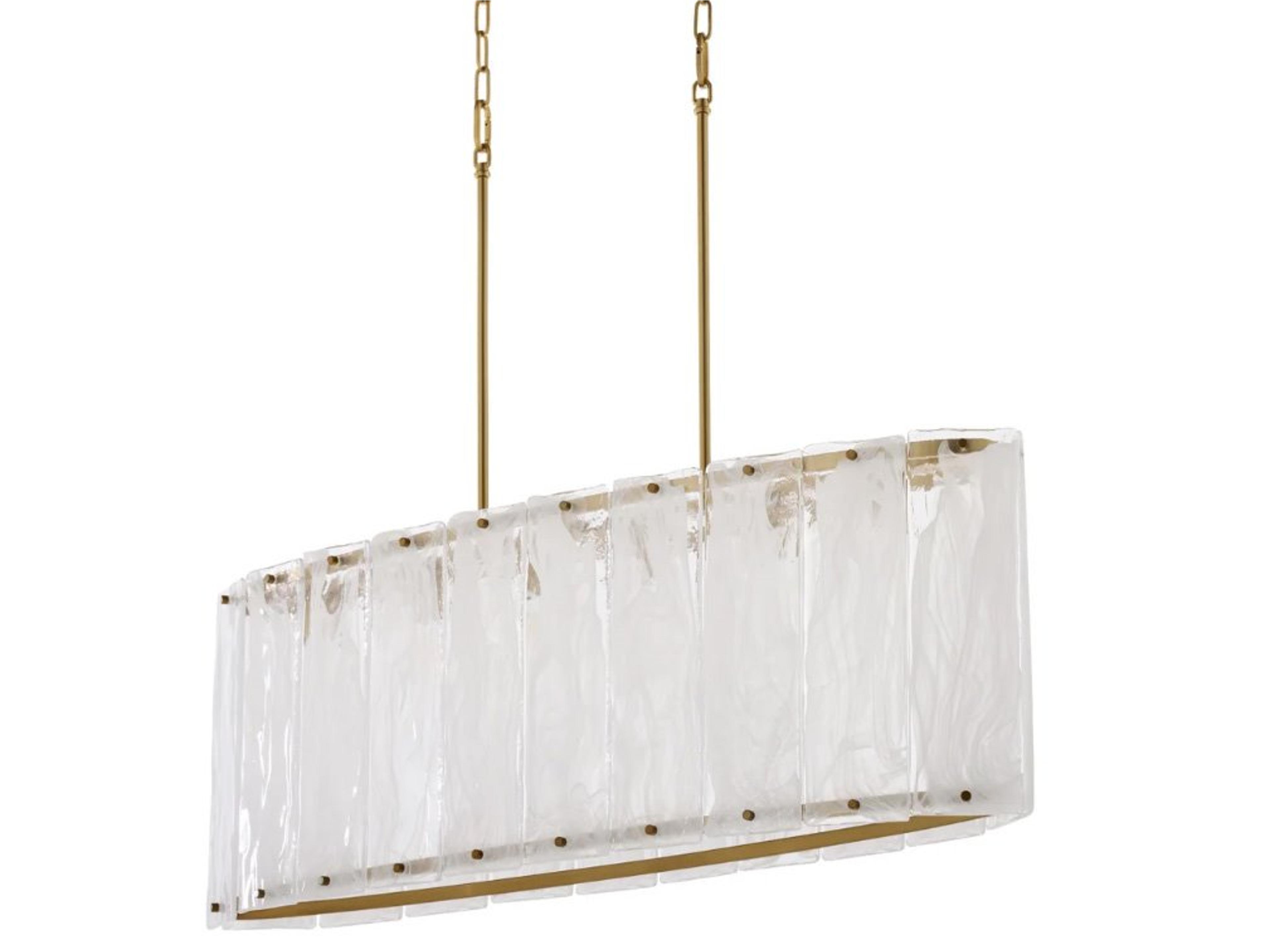 Prestige 6-Light Aged Brass Black Geometric Linear Island Pendant