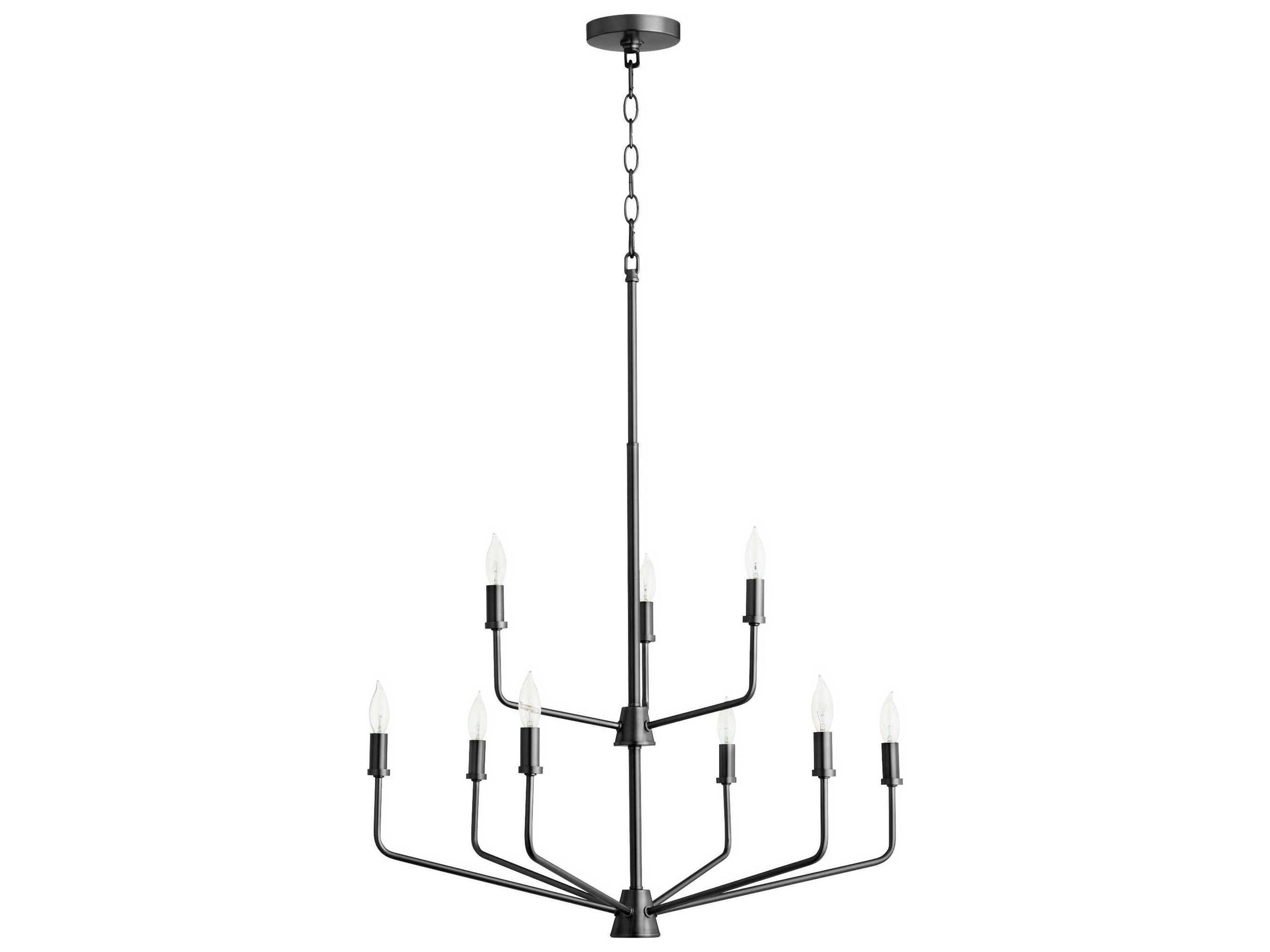 Quorum Harmony 9-Light Matte Black Cylinder Chandelier