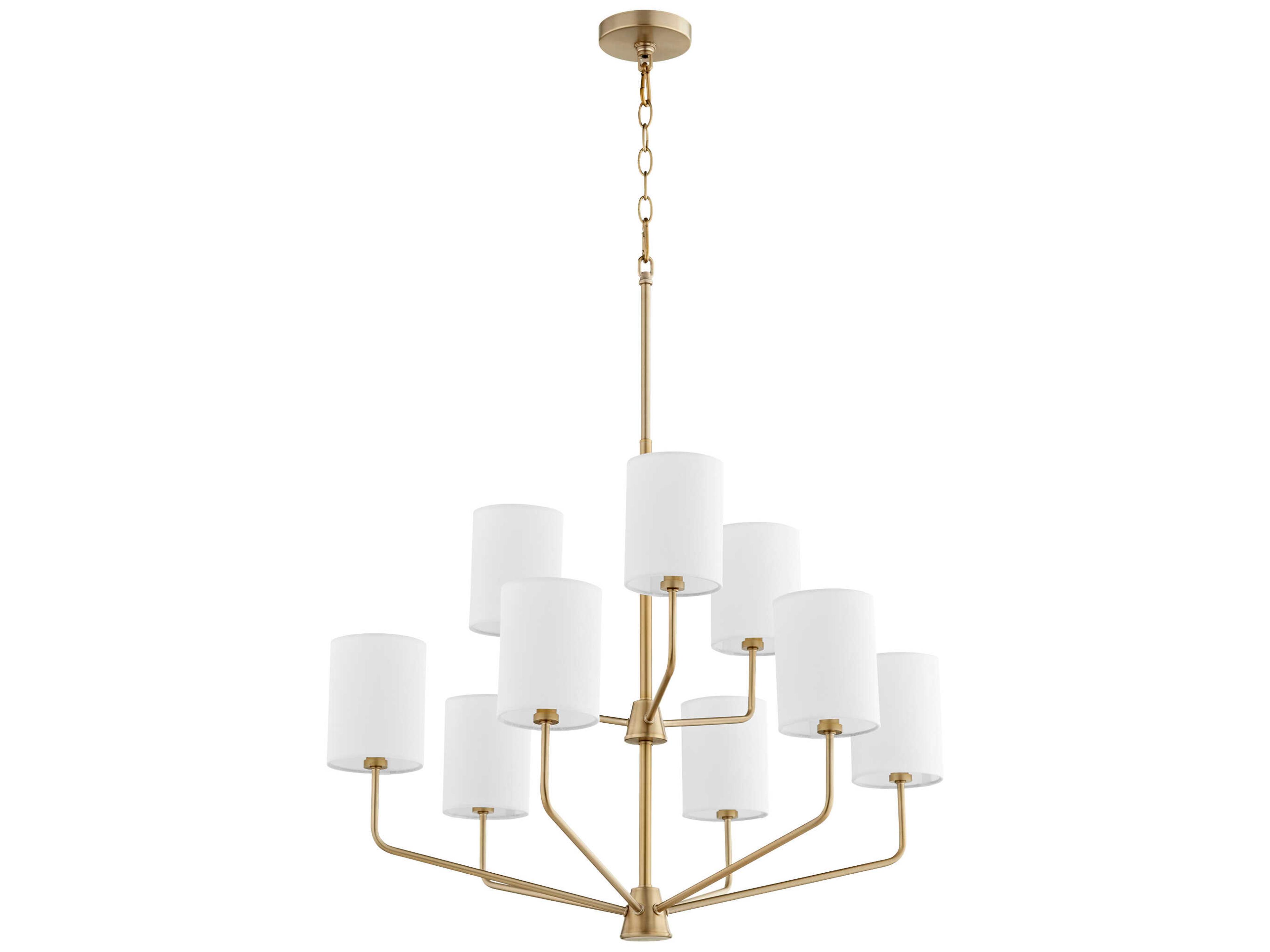 Harmony 9-Light Aged Brass Candelabra Cylinder Chandelier