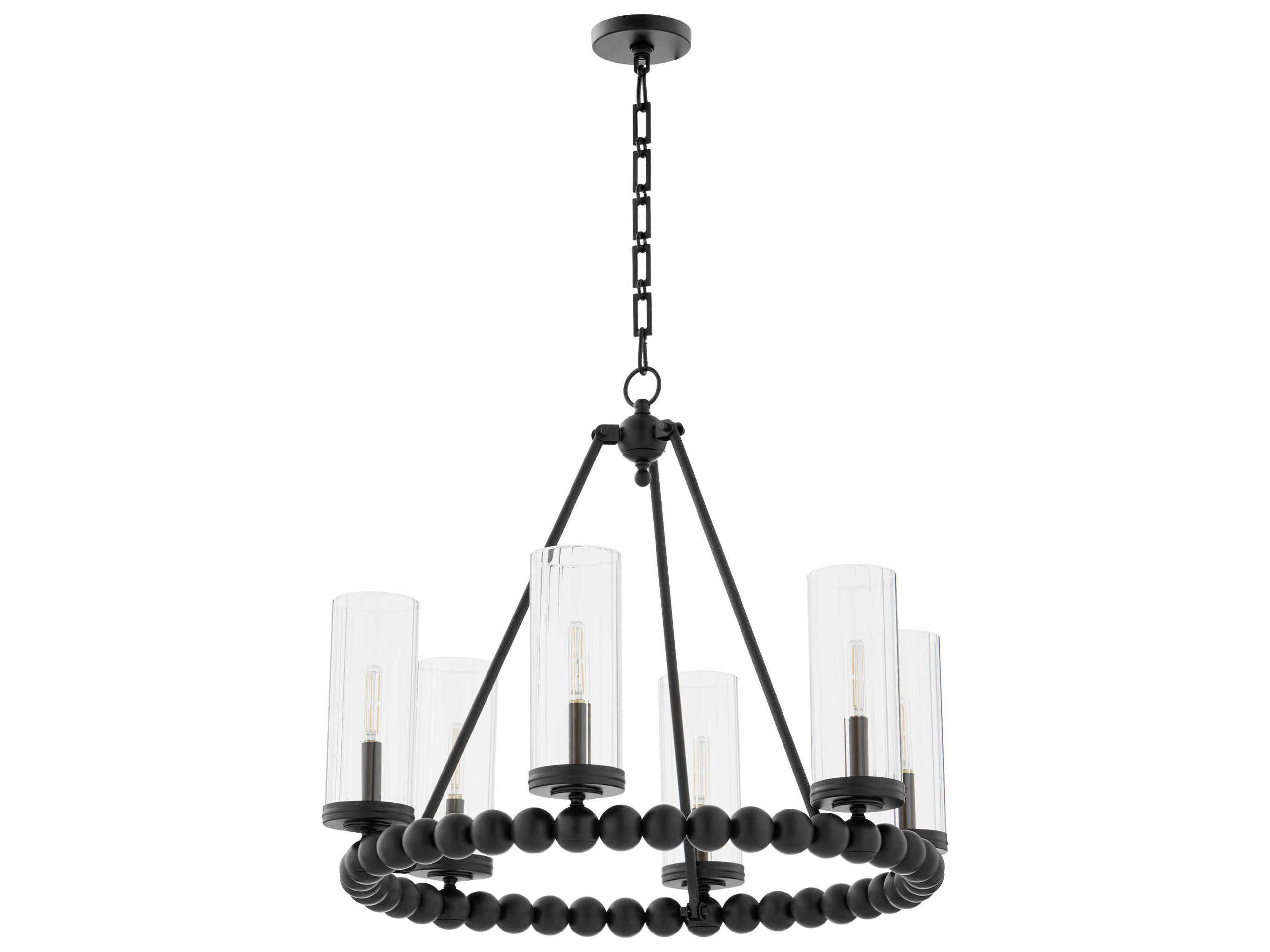 Lee Boulevard 6-Light Matte Black Cylinder Chandelier