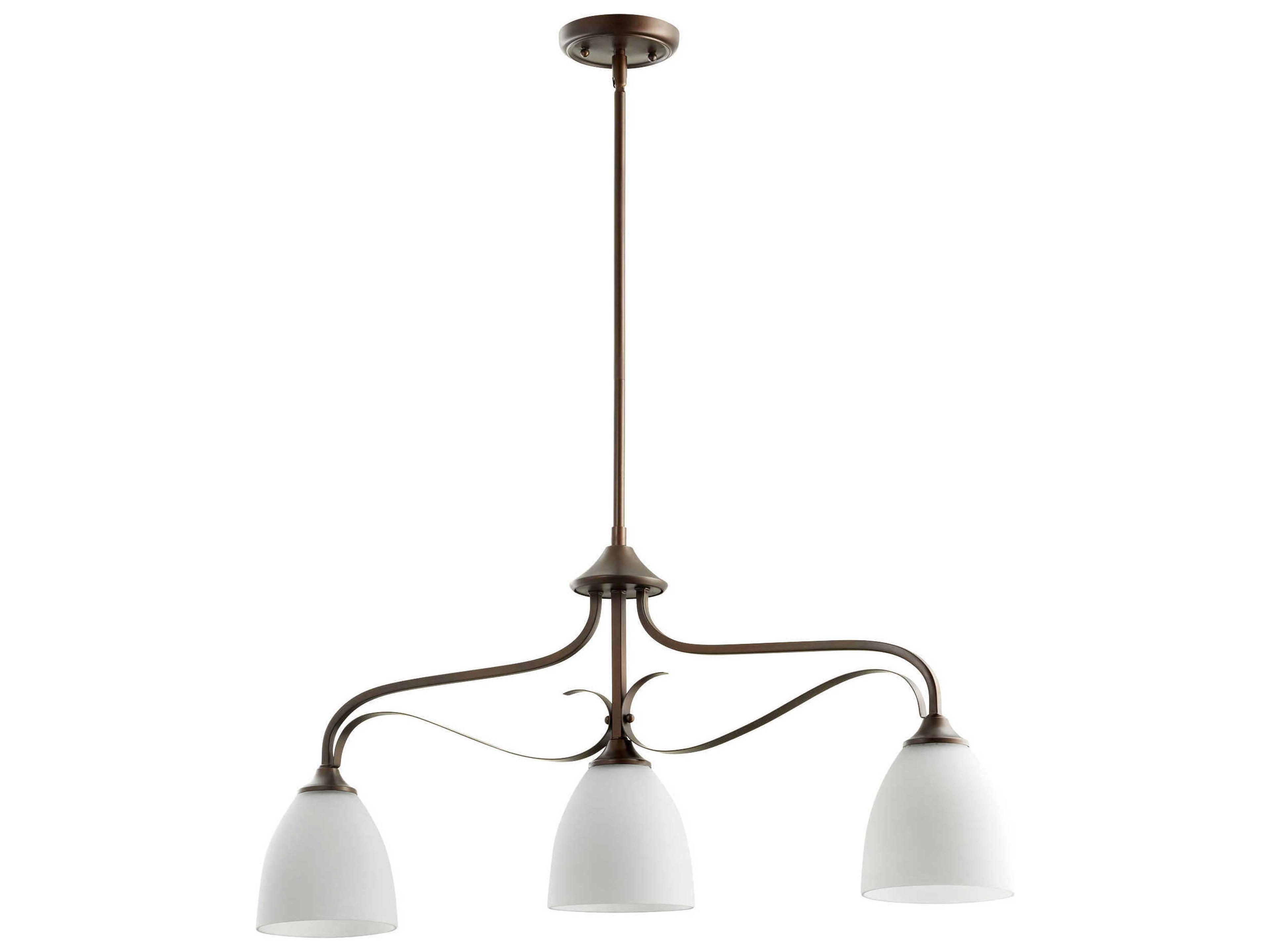 Jardin 3-Light Oiled Bronze Glass Bell Island Pendant