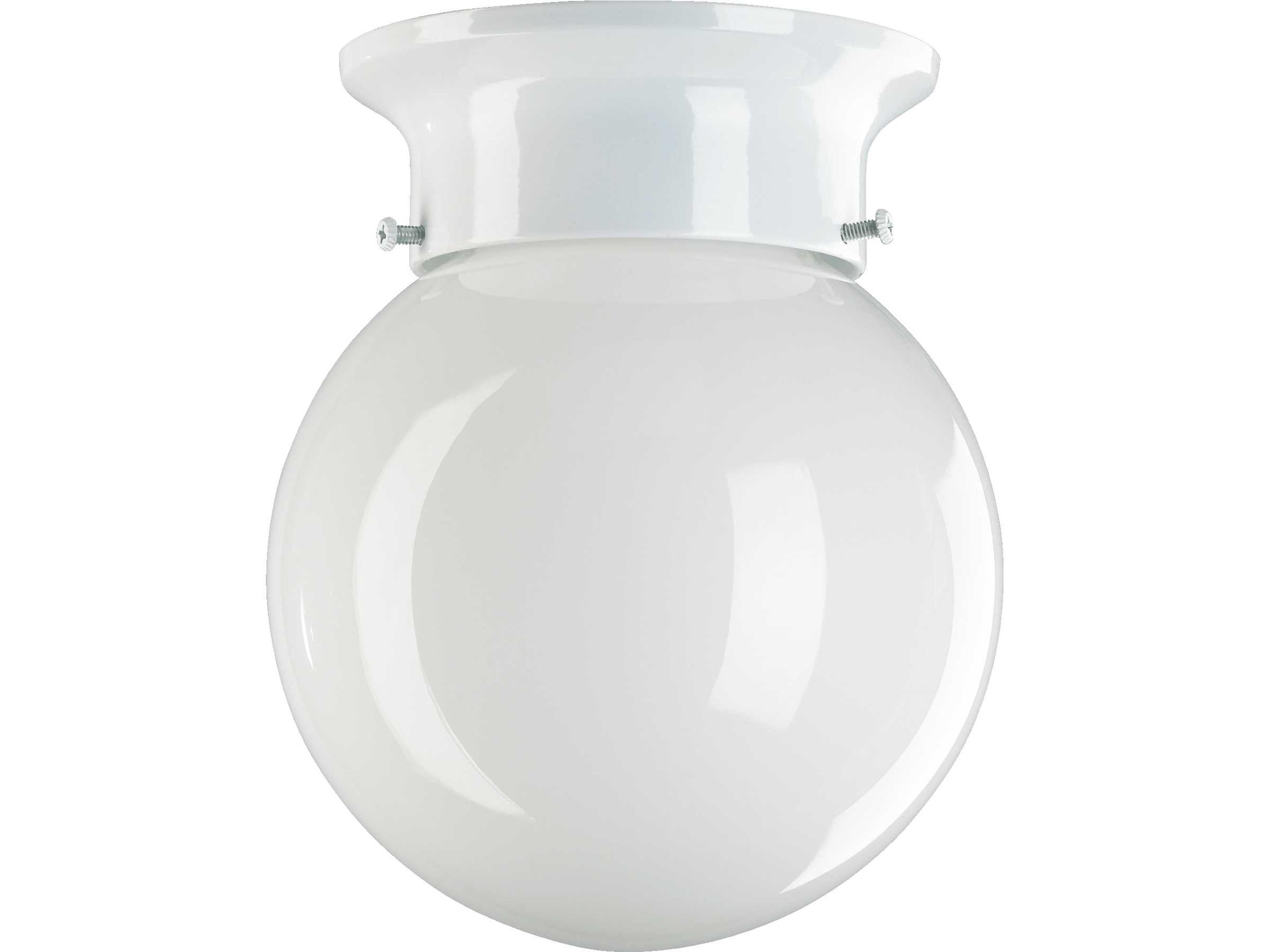 Quorum 1-Light White Globe Flush Mount