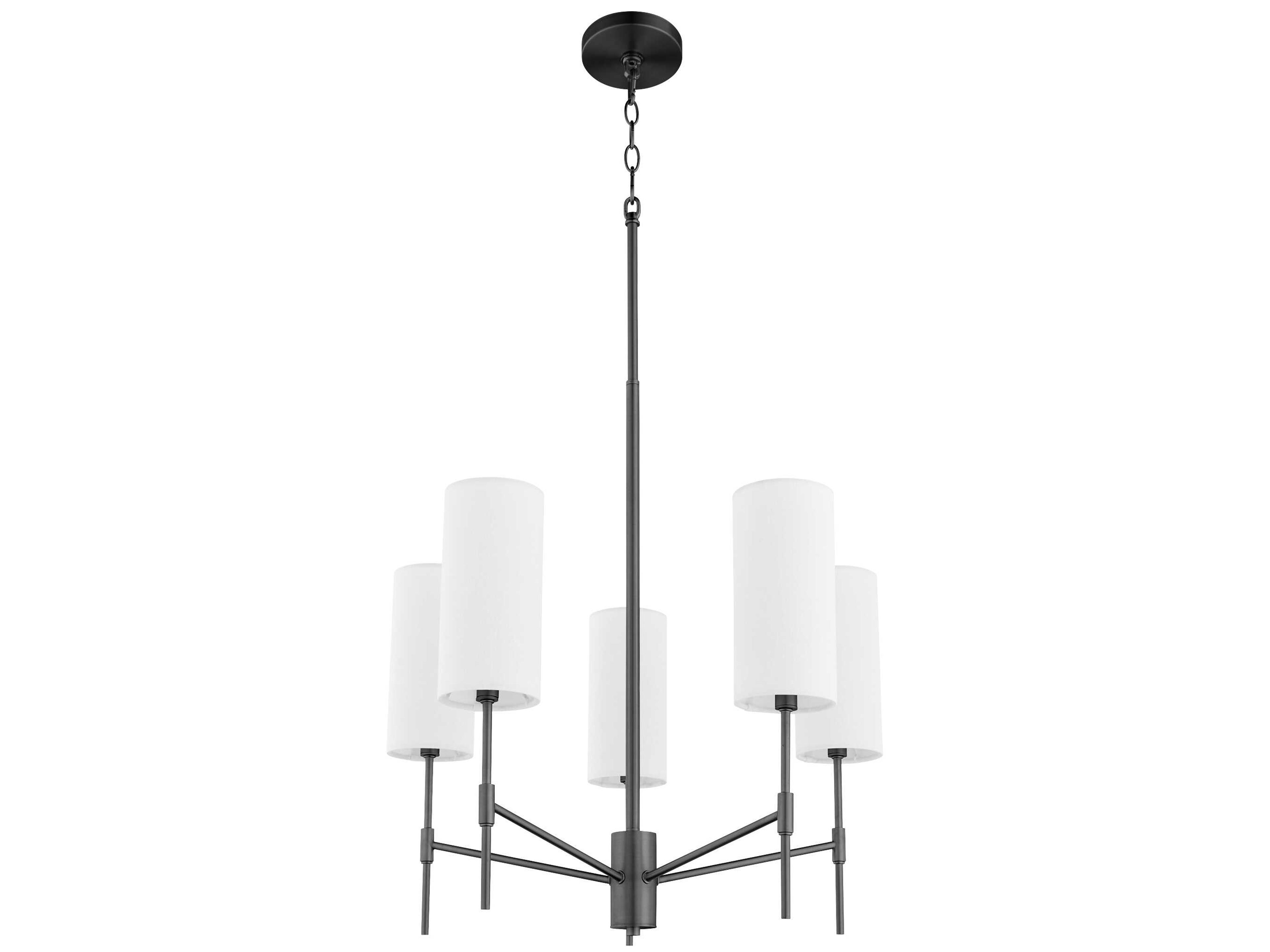 Hamilton 5-Light Matte Black Cylinder Chandelier