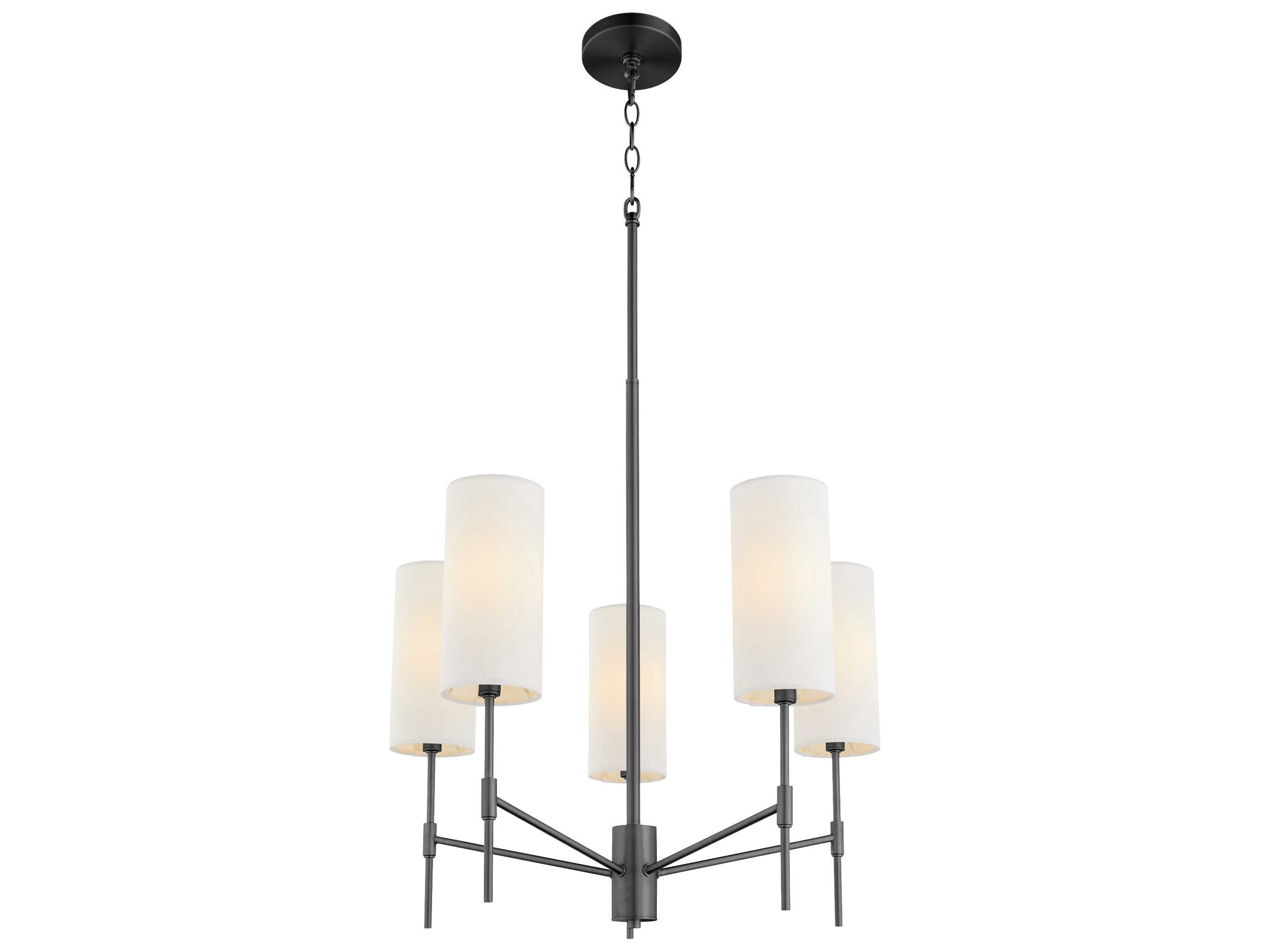 Quorum Hamilton 5-Light Matte Black Cylinder Chandelier