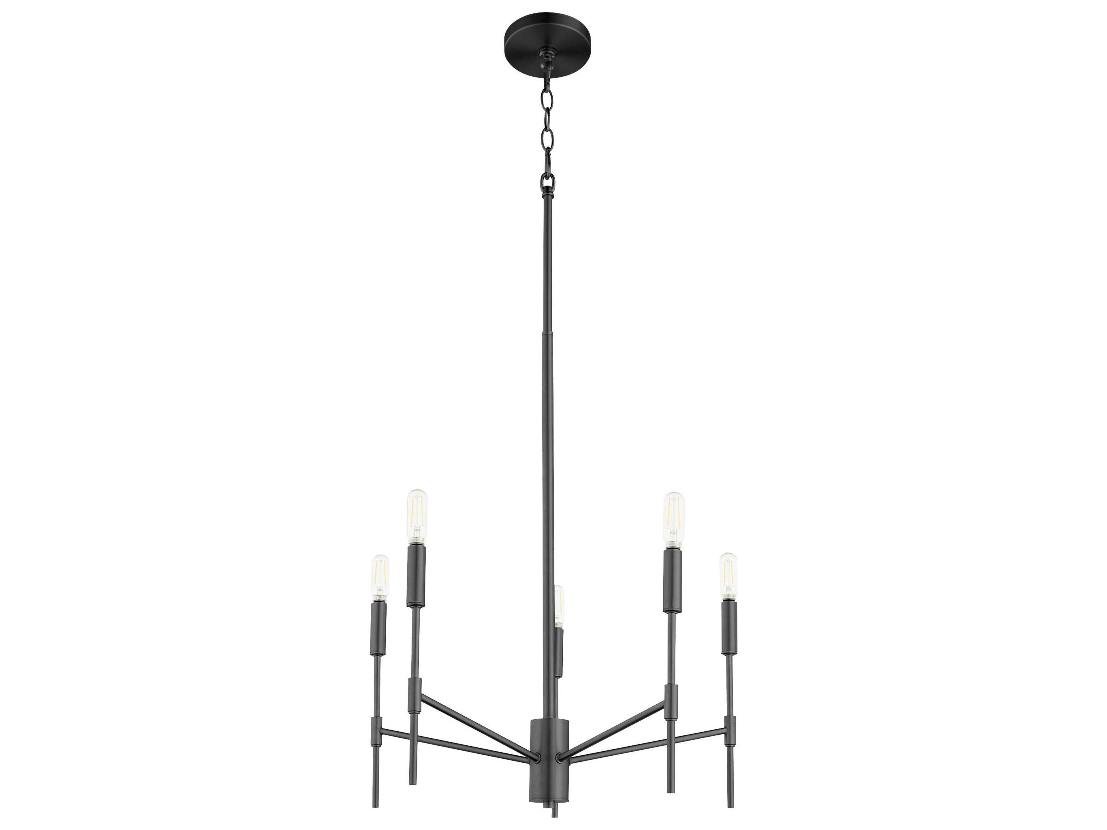 Quorum Hamilton 5-Light Matte Black Cylinder Chandelier