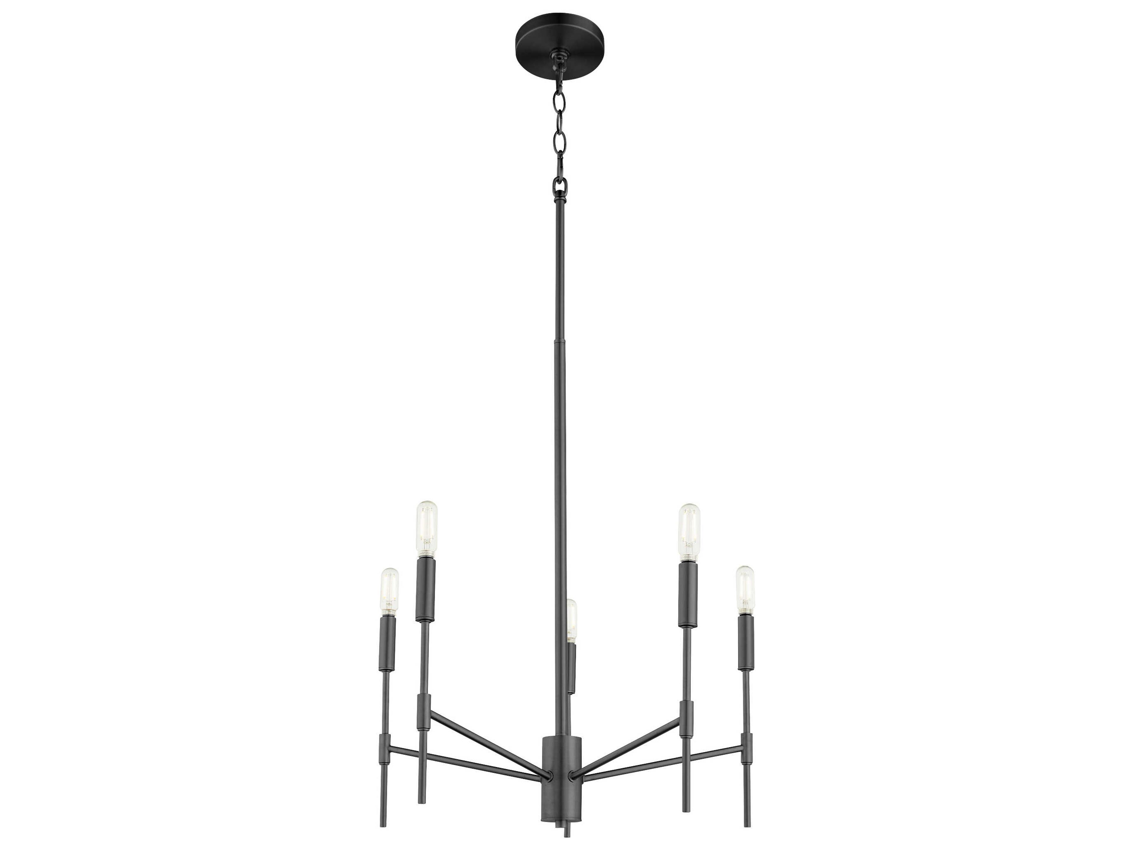Quorum Hamilton 5-Light Matte Black Cylinder Chandelier