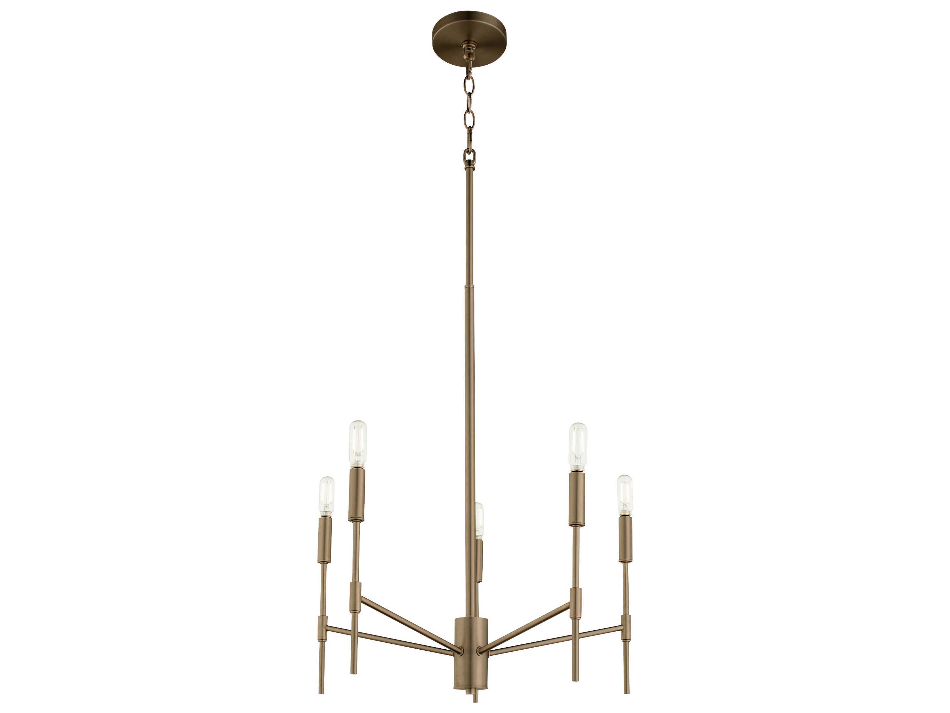 Quorum Hamilton 5-Light Dark Brass Cylinder Chandelier