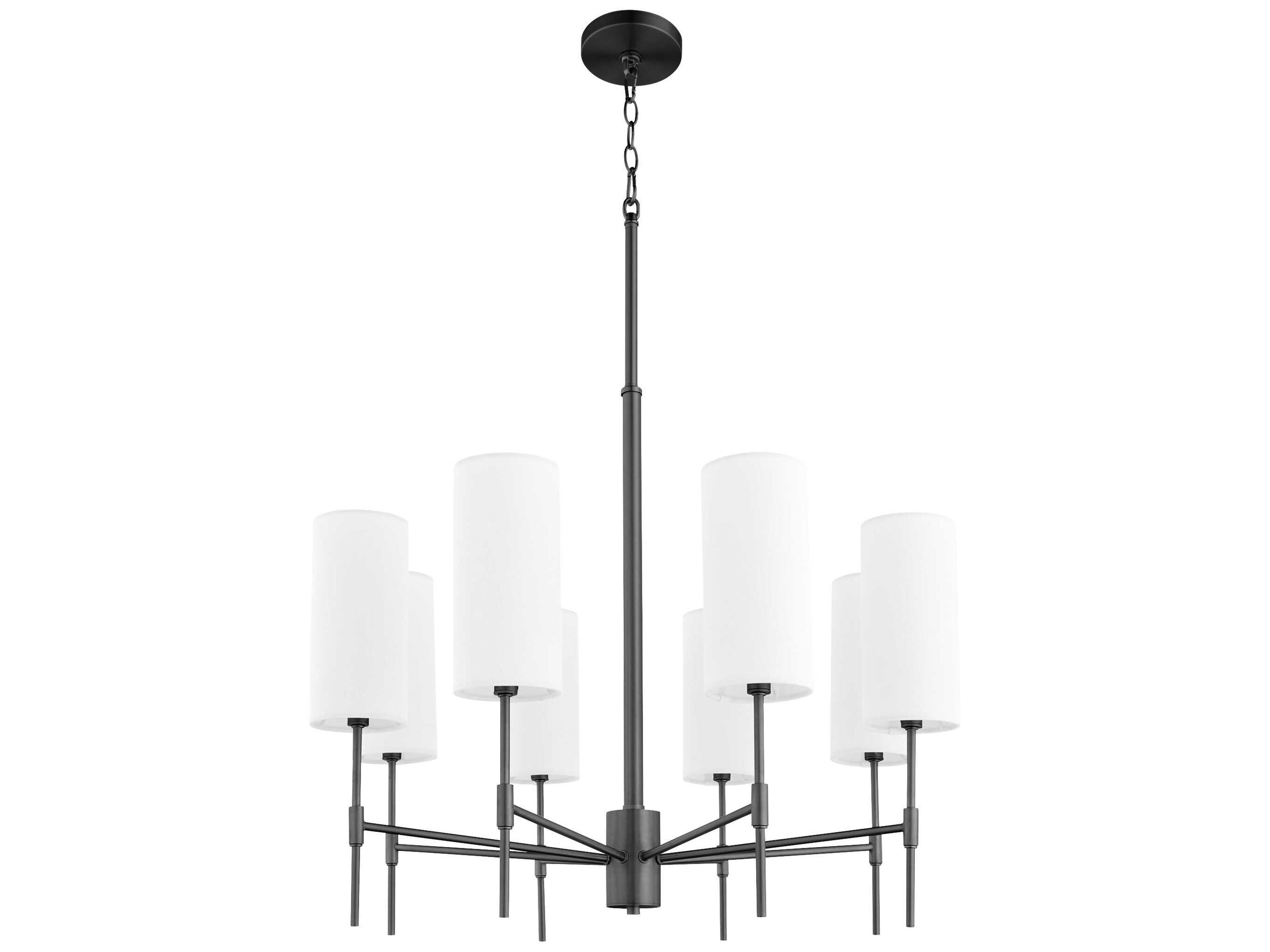 Hamilton 8-Light Matte Black Cylinder Chandelier