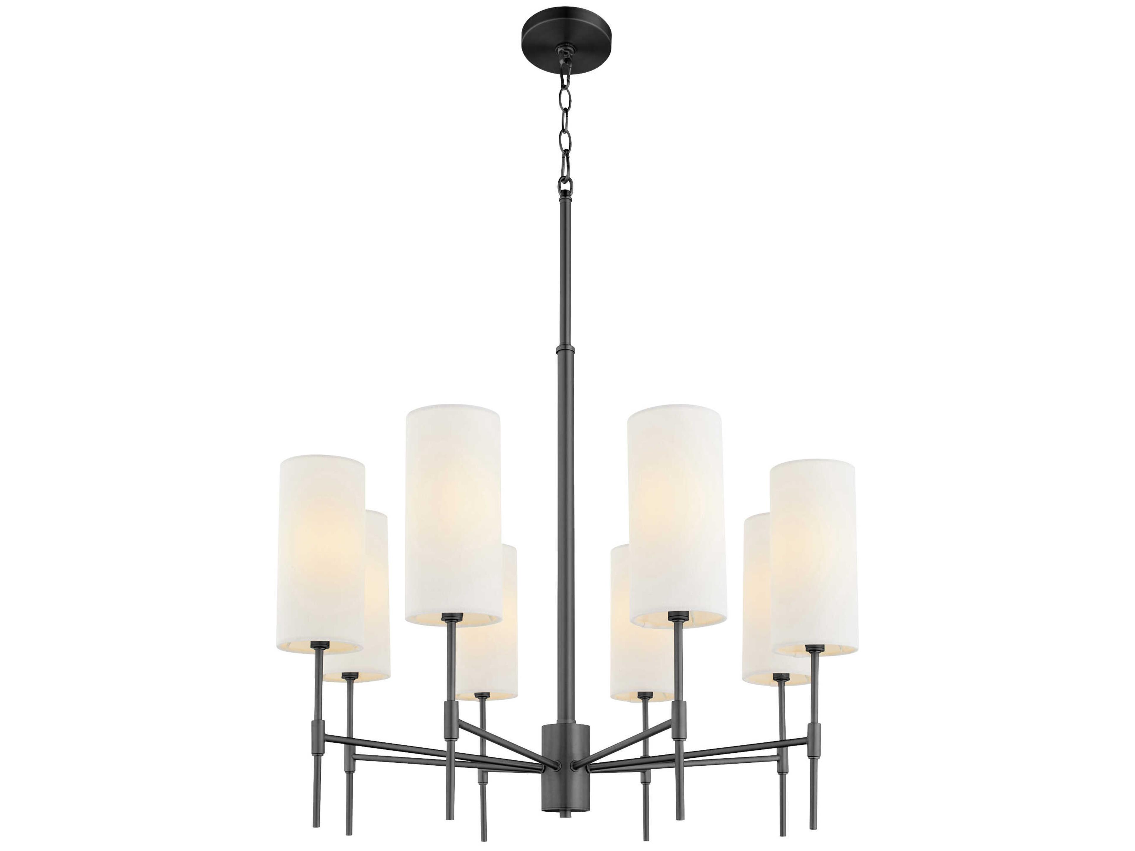 Quorum Hamilton 8-Light Matte Black Cylinder Chandelier