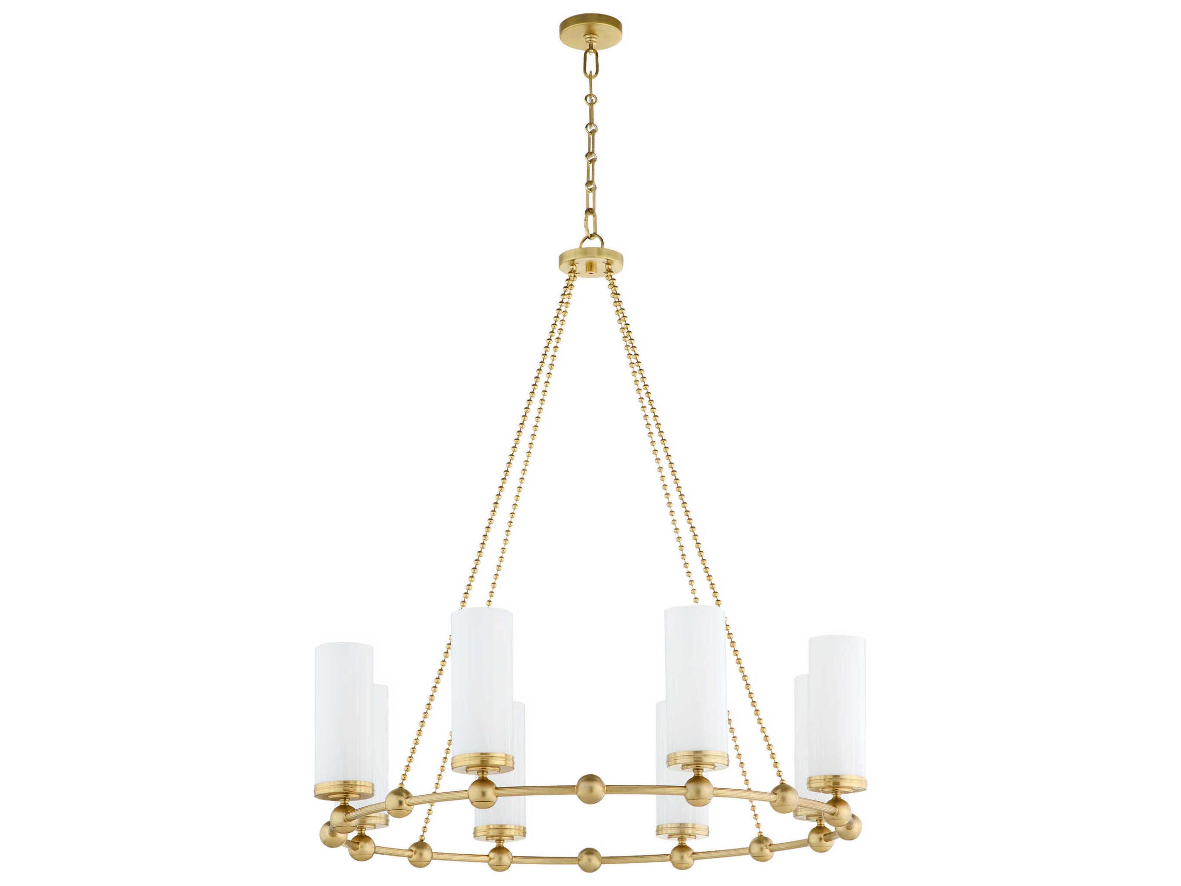 Lee Boulevard 8-Light Aged Brass Cylinder Chandelier