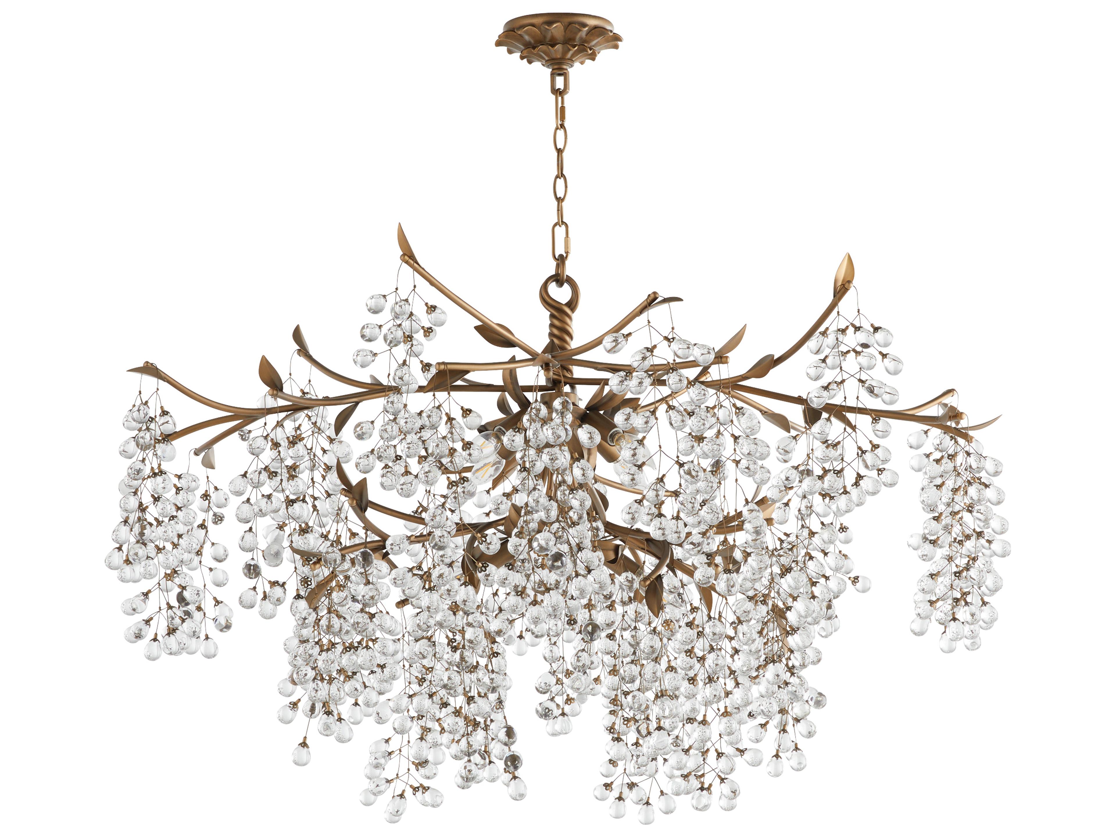 Glicina 8-Light Natural Brass Traditional Chandelier