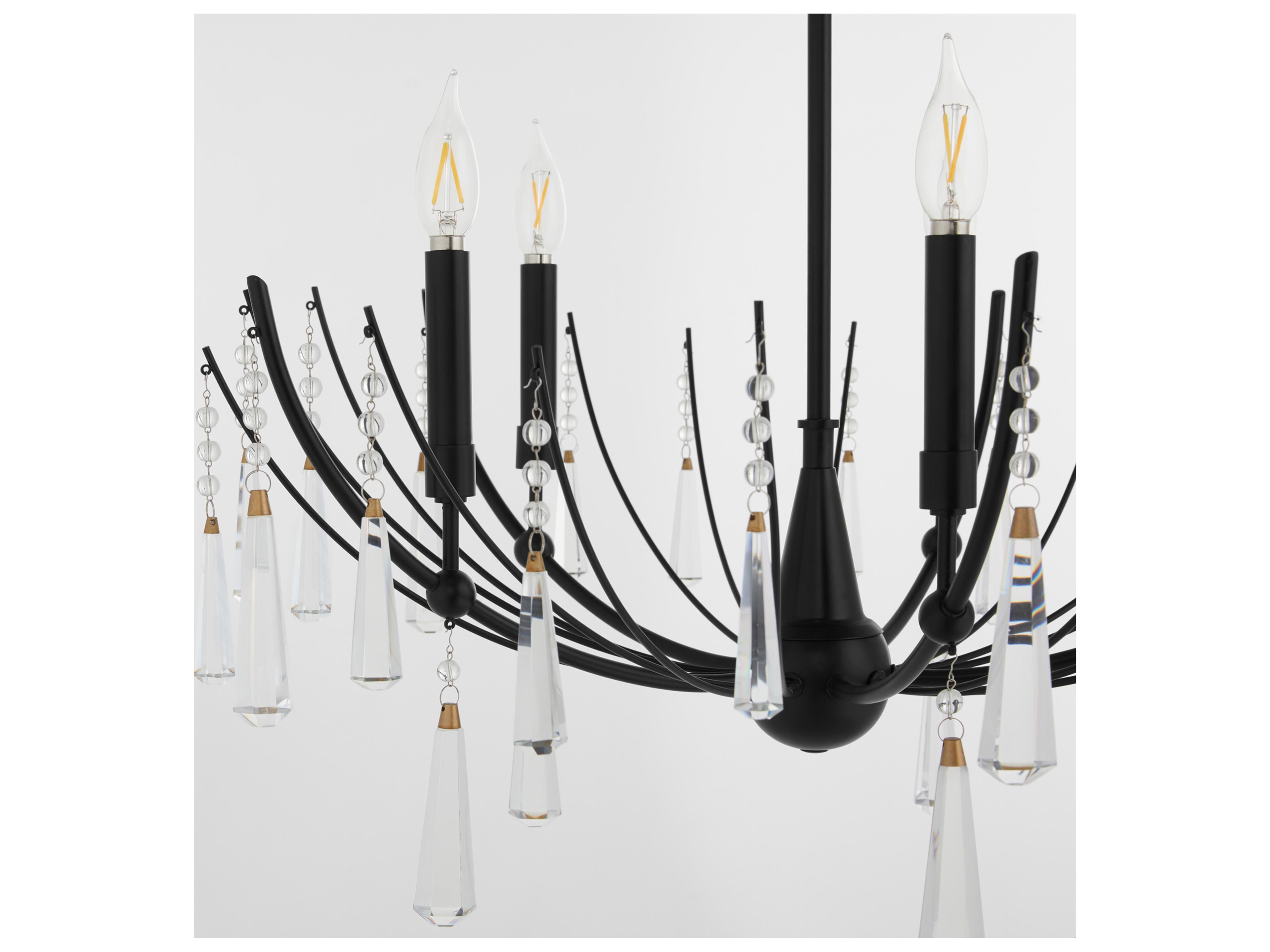 Quorum Eloise 5-Light Matte Black Candelabra Chandelier