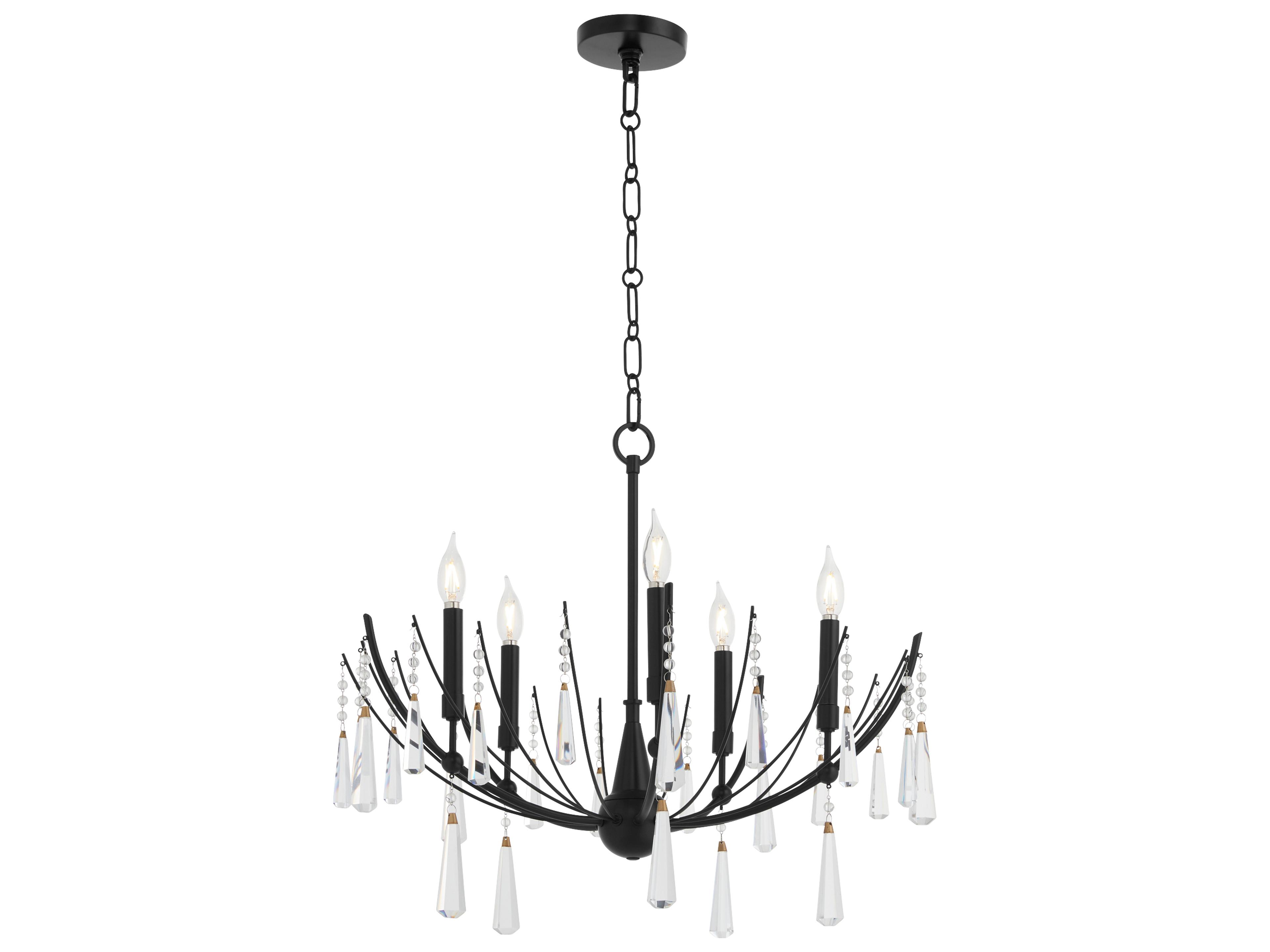Quorum Eloise 5-Light Matte Black Candelabra Chandelier