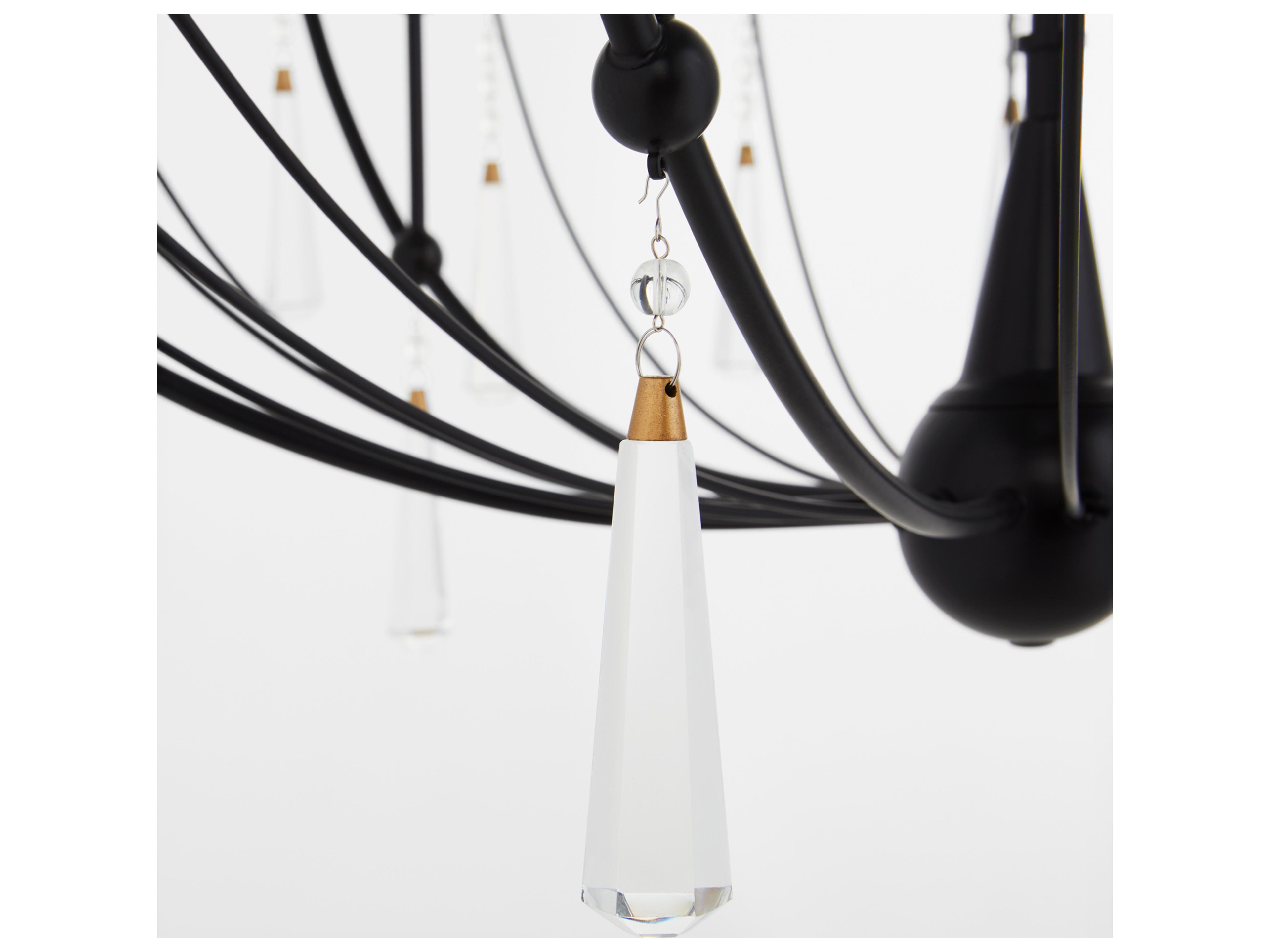 Quorum Eloise 6-Light Matte Black Candelabra Chandelier