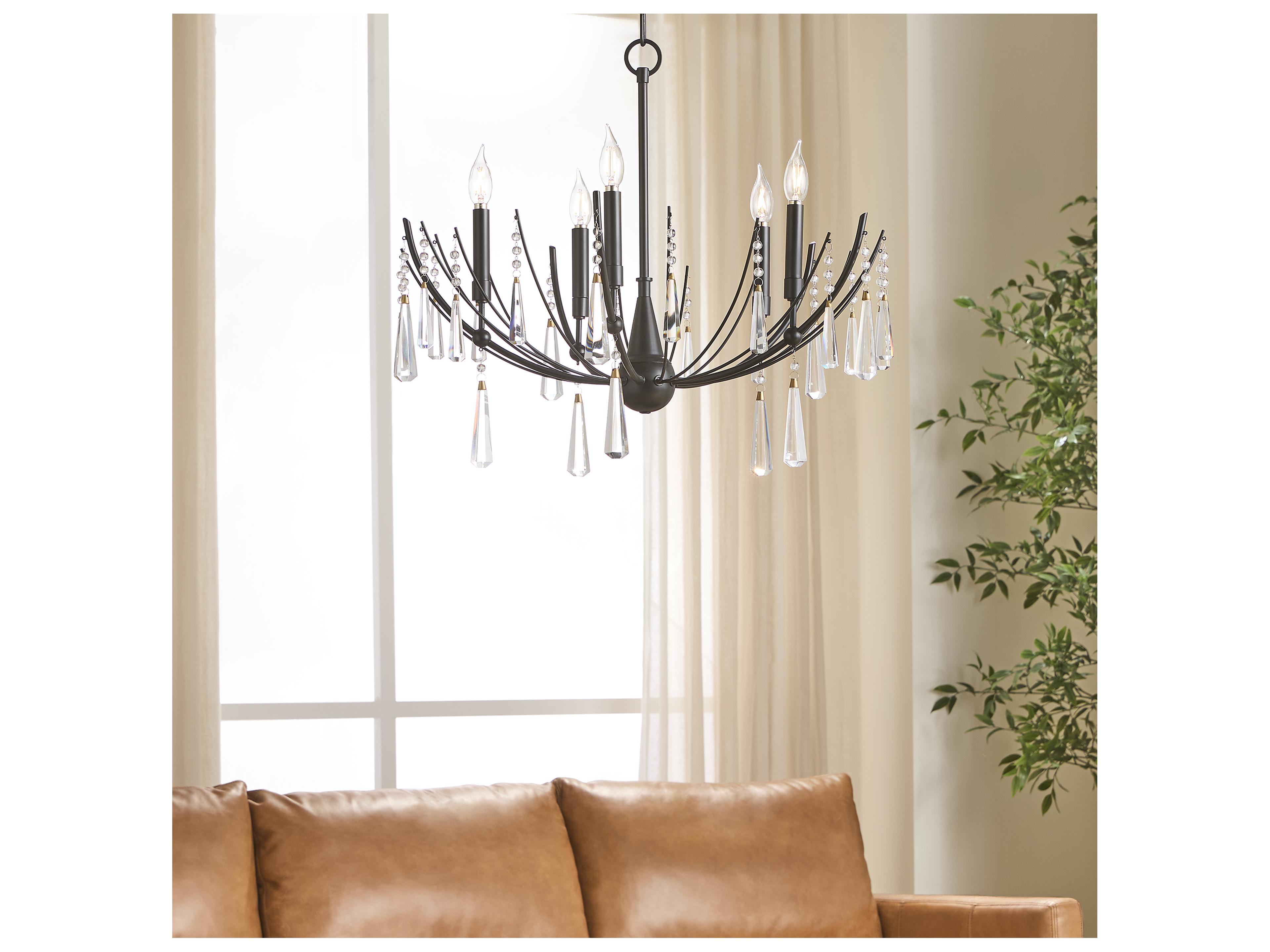 Quorum Eloise 6-Light Matte Black Candelabra Chandelier