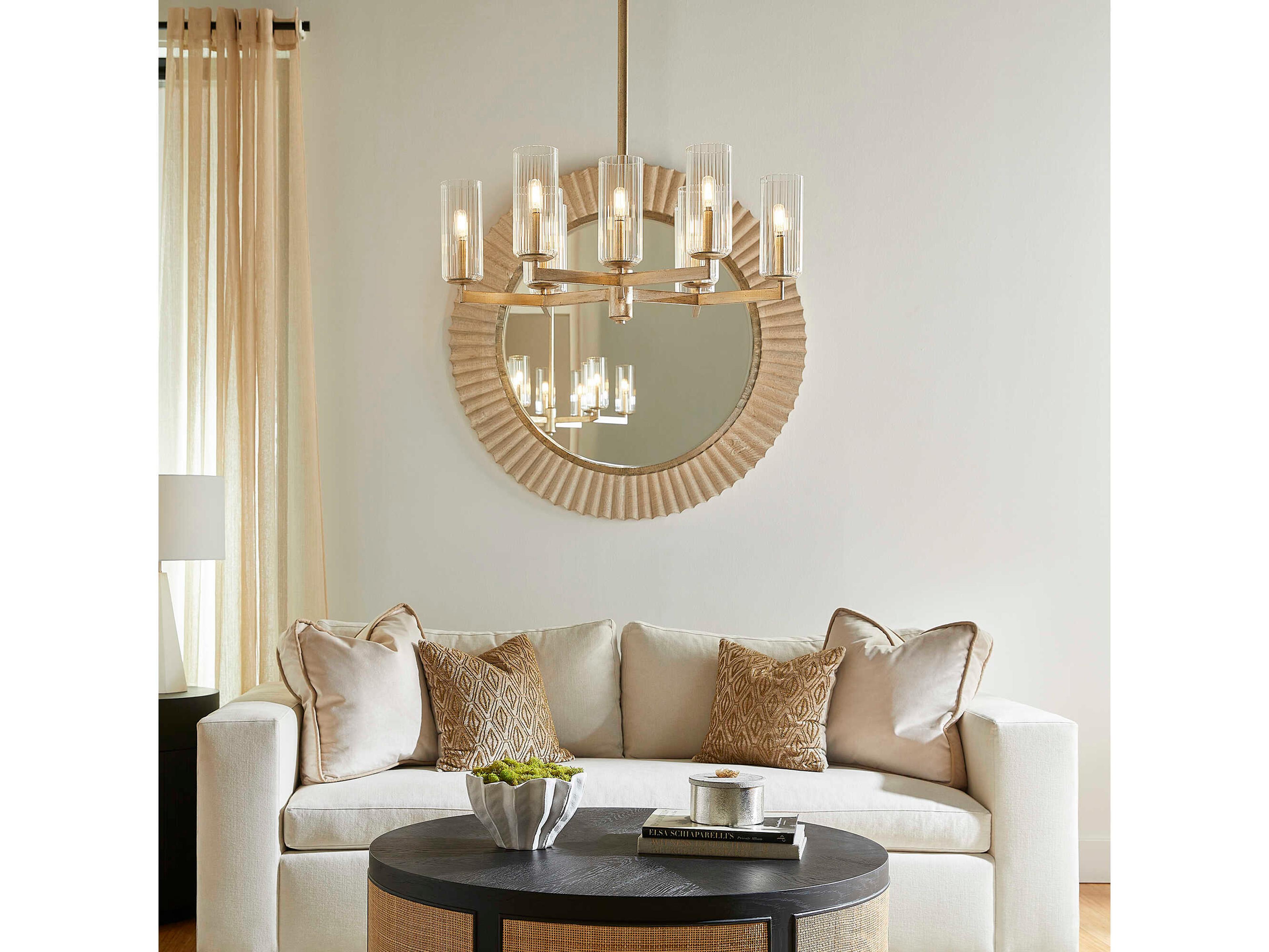 Quorum Merrick 9-Light Aged Silver Leaf Cylinder Chandelier