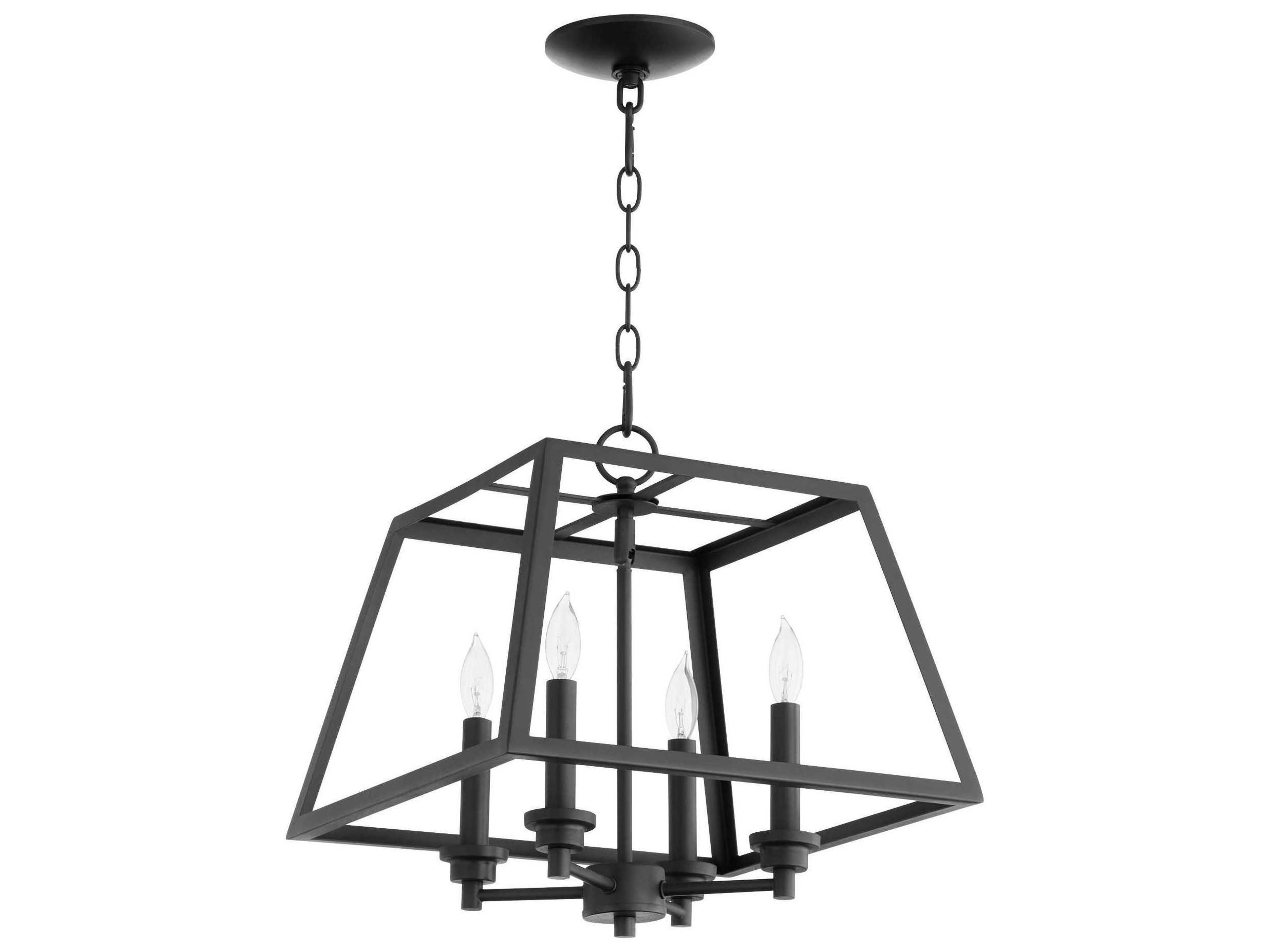 4-Light Noir Black Candelabra Chandelier