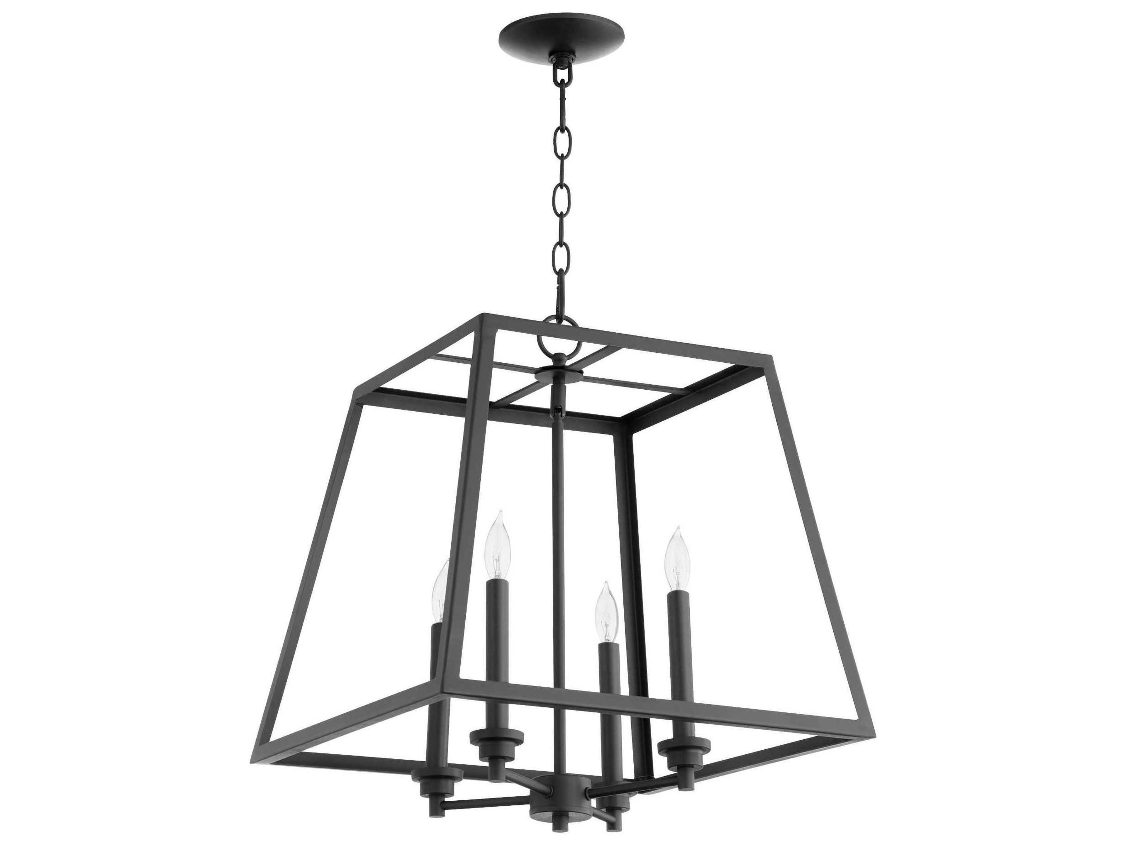 4-Light Noir Black Candelabra Chandelier