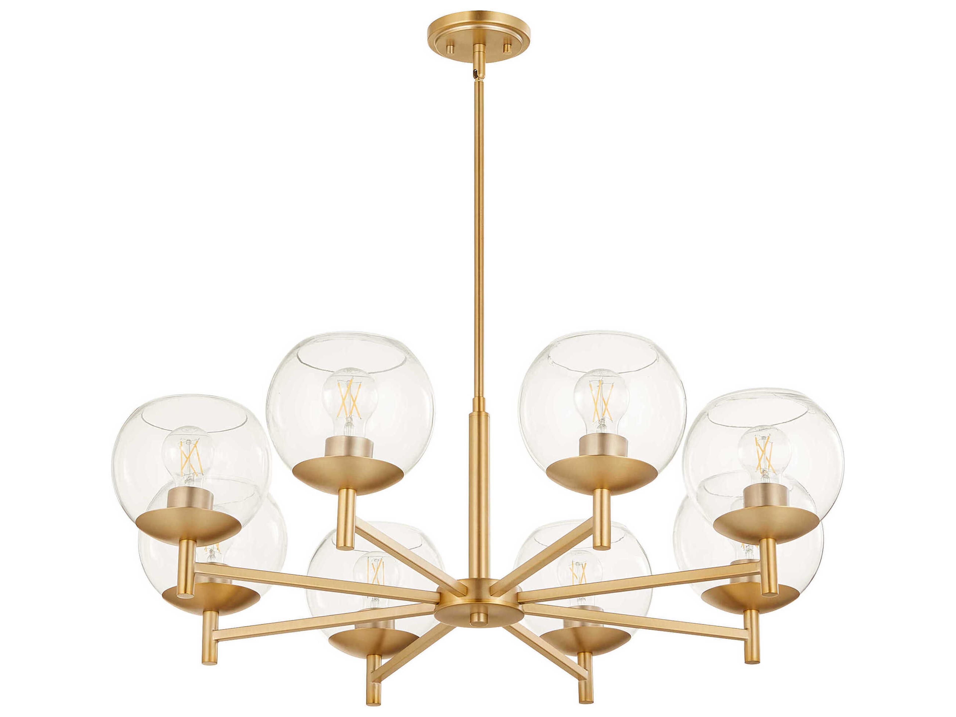 Lyon 8-Light Aged Brass Globe Chandelier