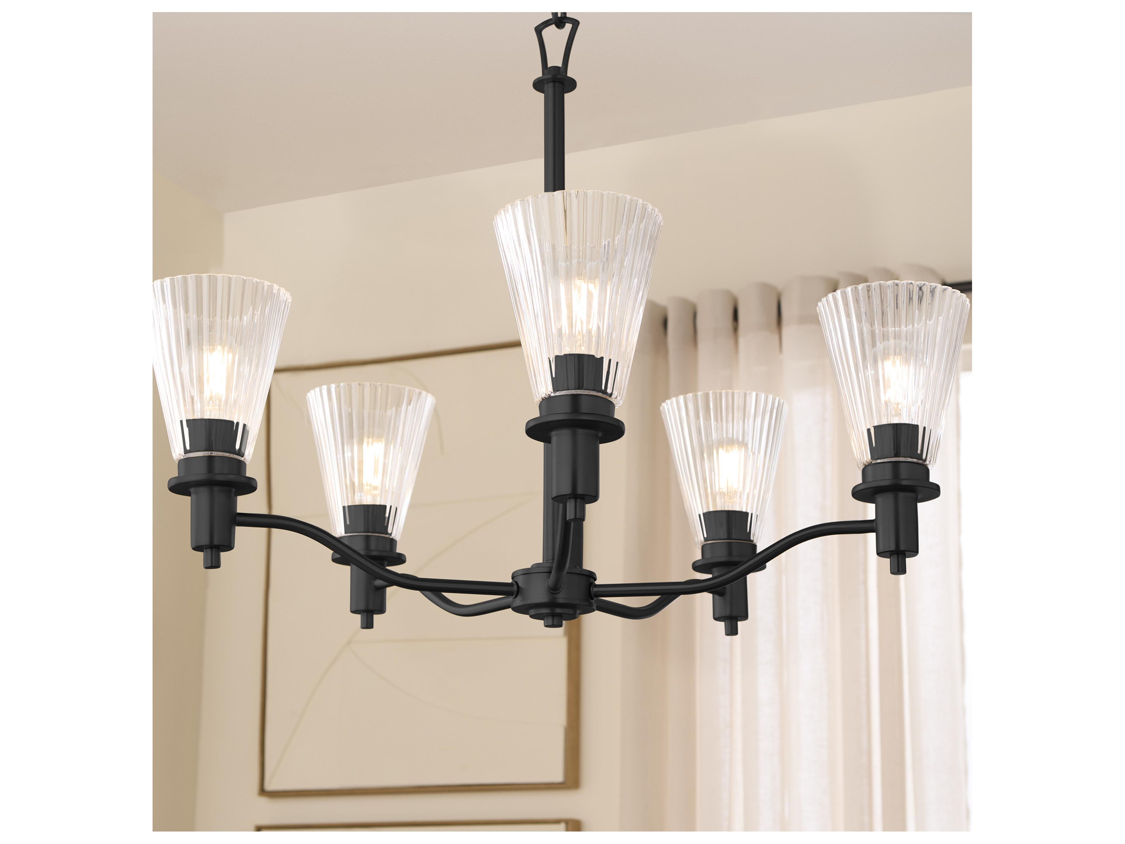 Quorum Lawton 5-Light Matte Black Candelabra Chandelier