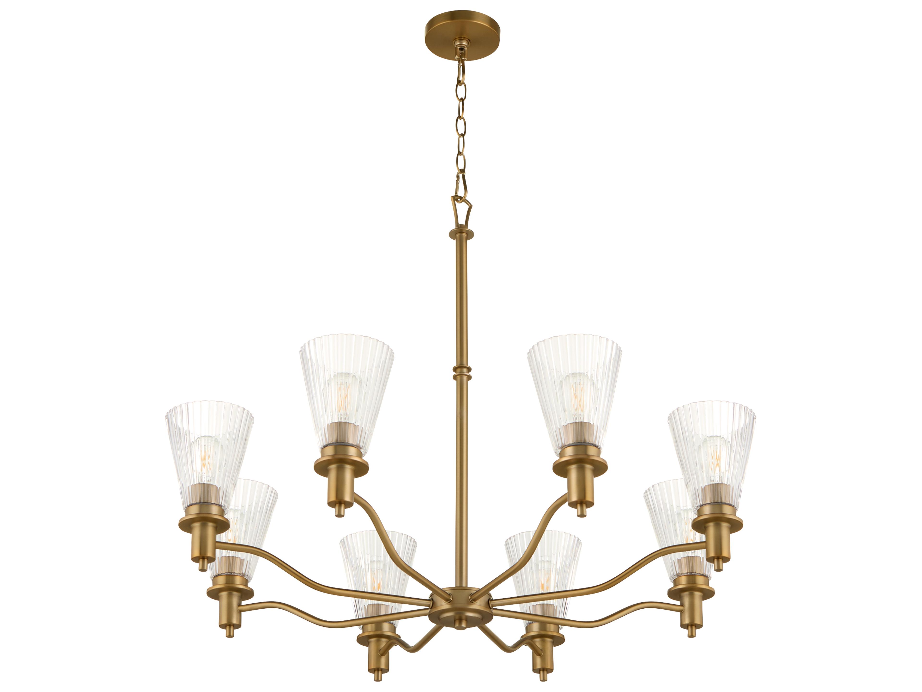 Lawton 8-Light Brushed Brass Candelabra Chandelier