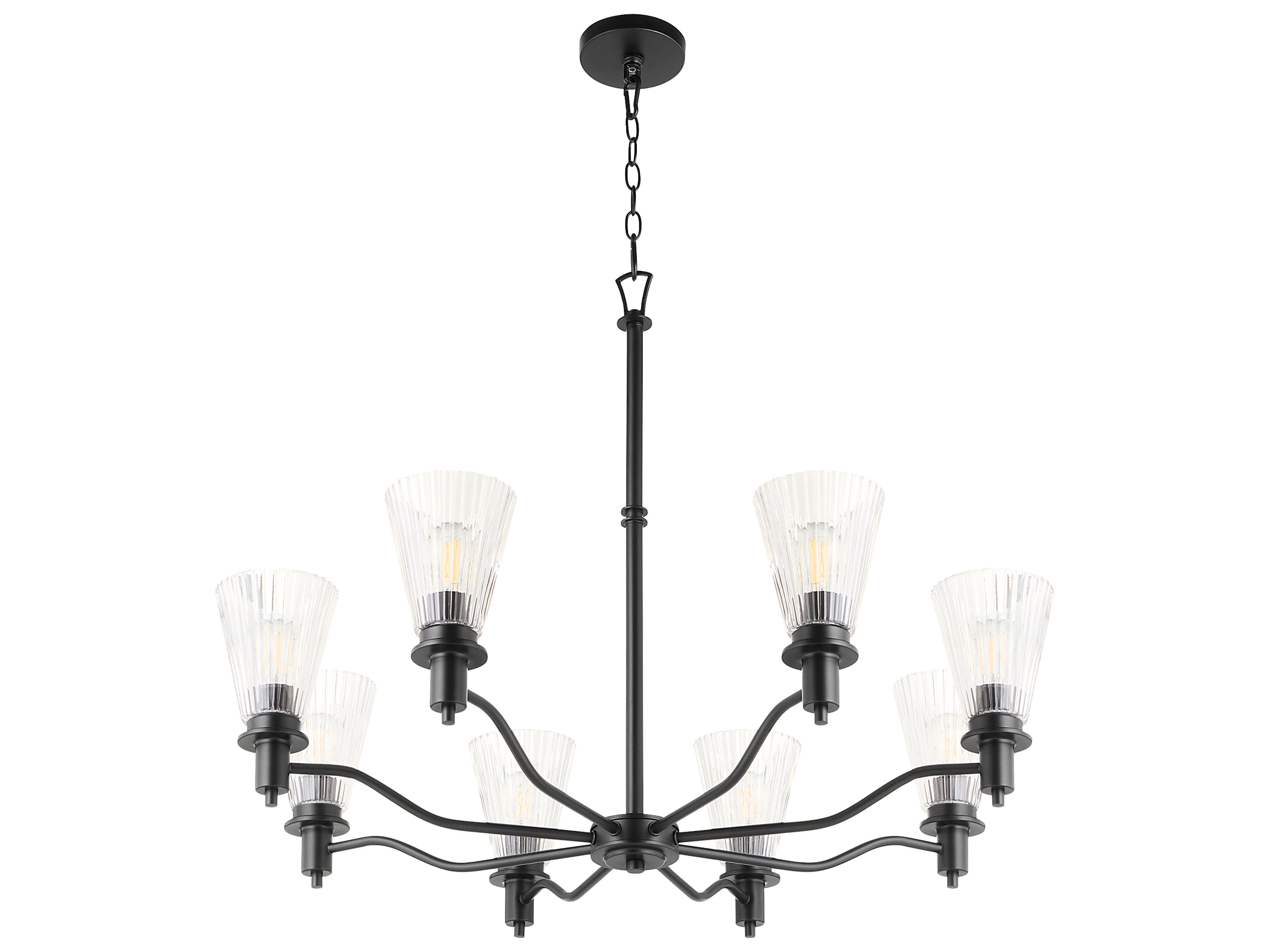 Lawton 8-Light Matte Black Candelabra Chandelier