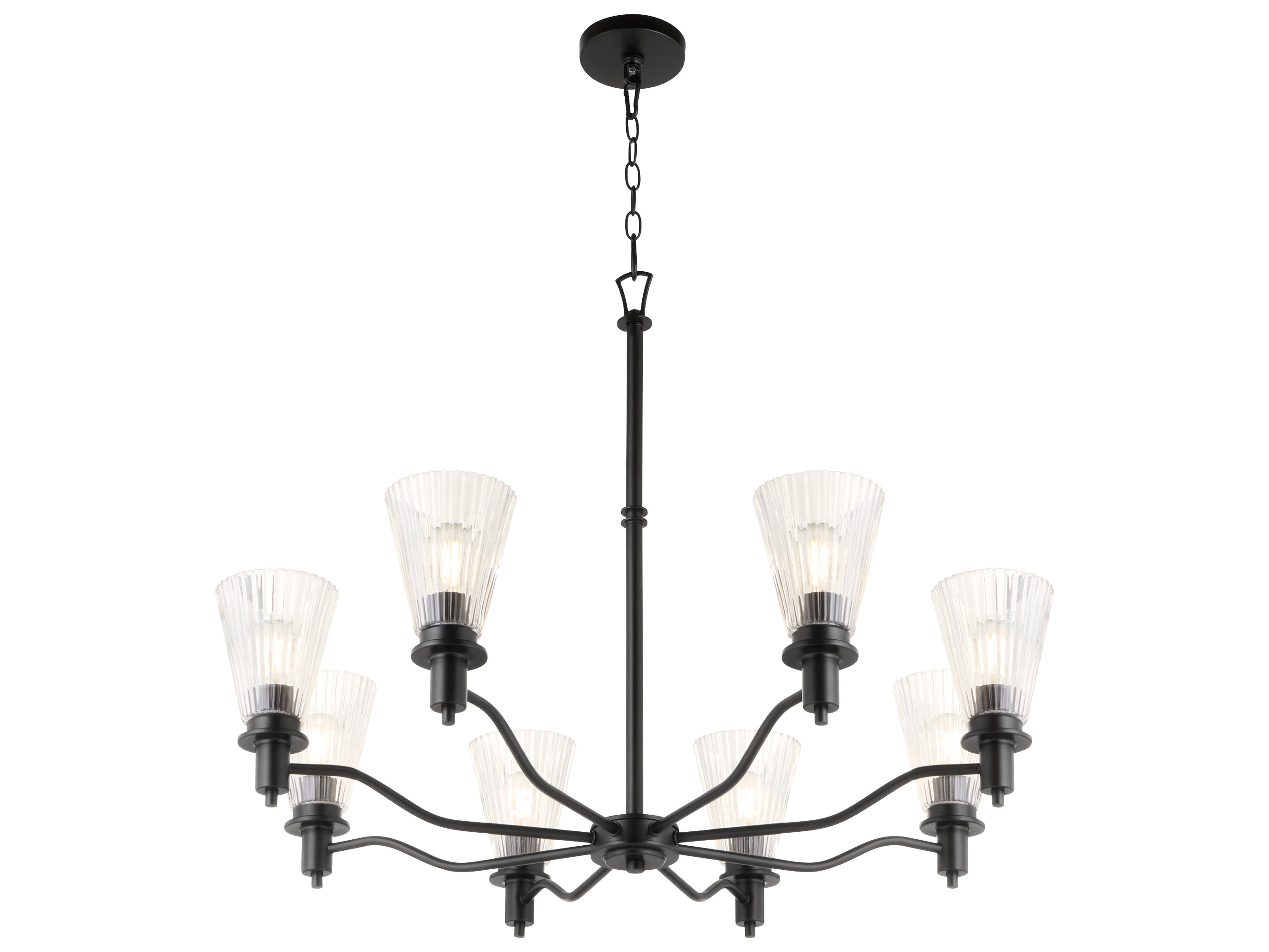 Quorum Lawton 8-Light Matte Black Candelabra Chandelier