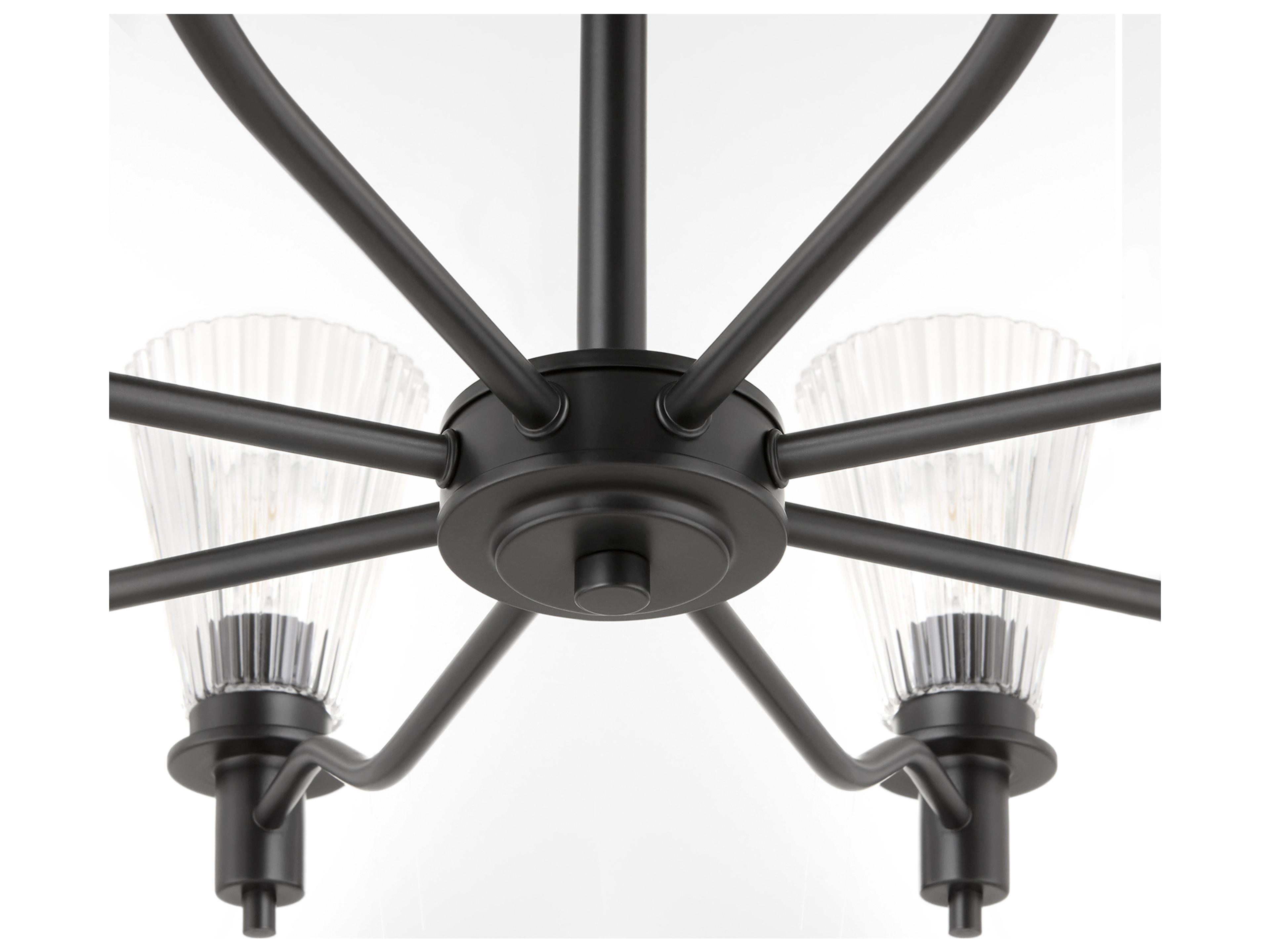 Quorum Lawton 8-Light Matte Black Candelabra Chandelier