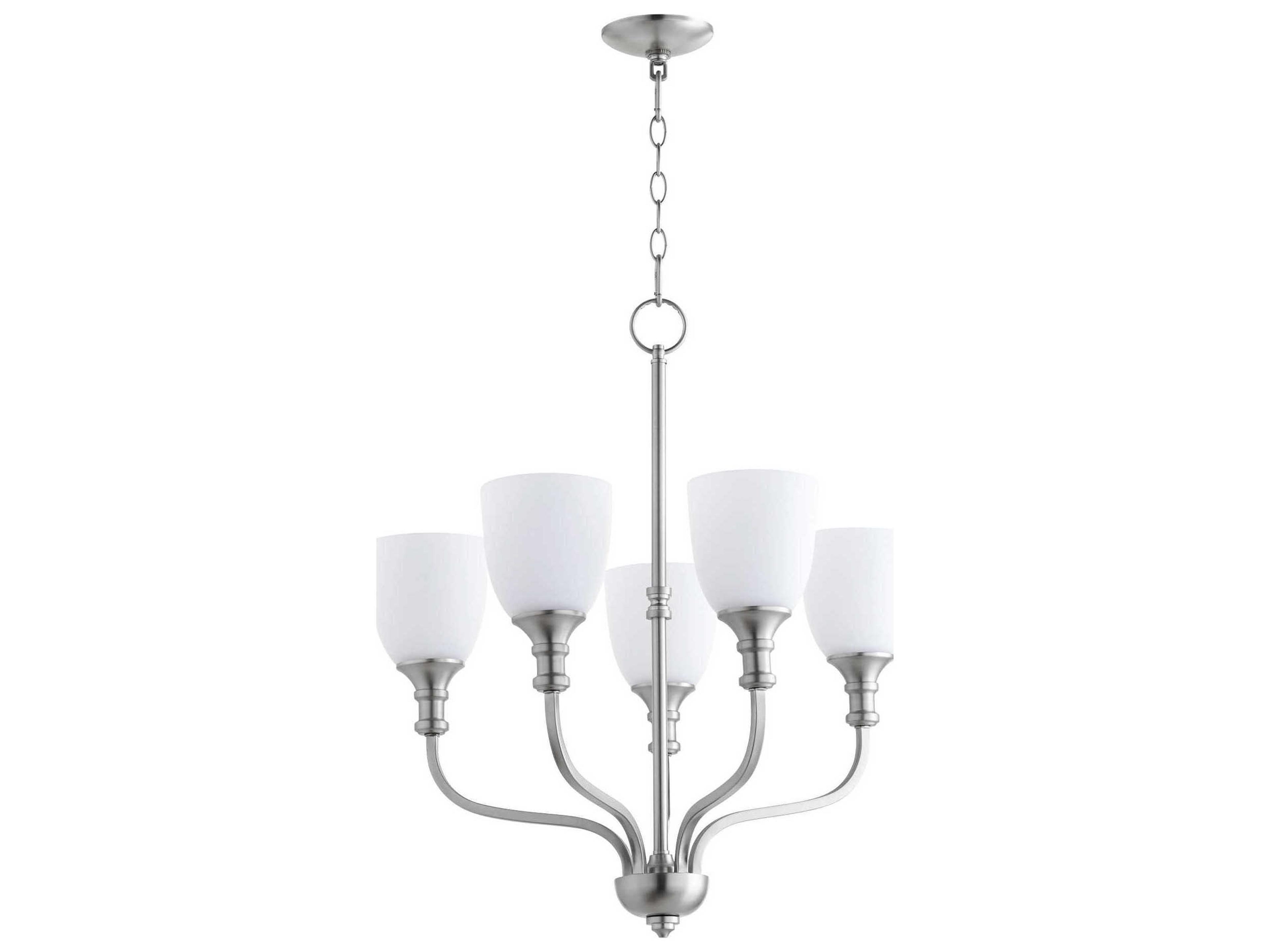 Richmond 5-Light Satin Nickel Glass Bell Chandelier