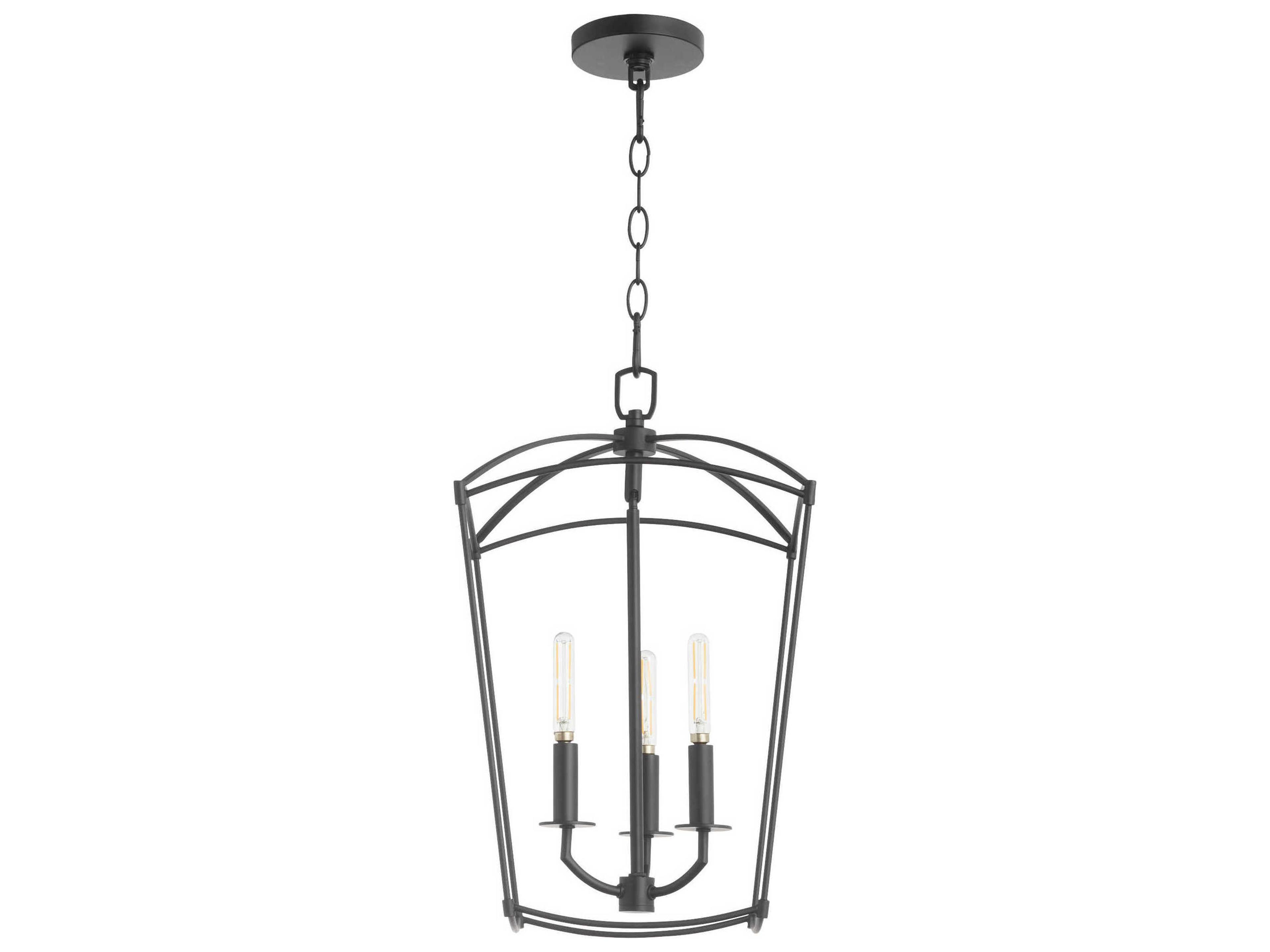 Mantle 3-Light Matte Black Mini Pendant