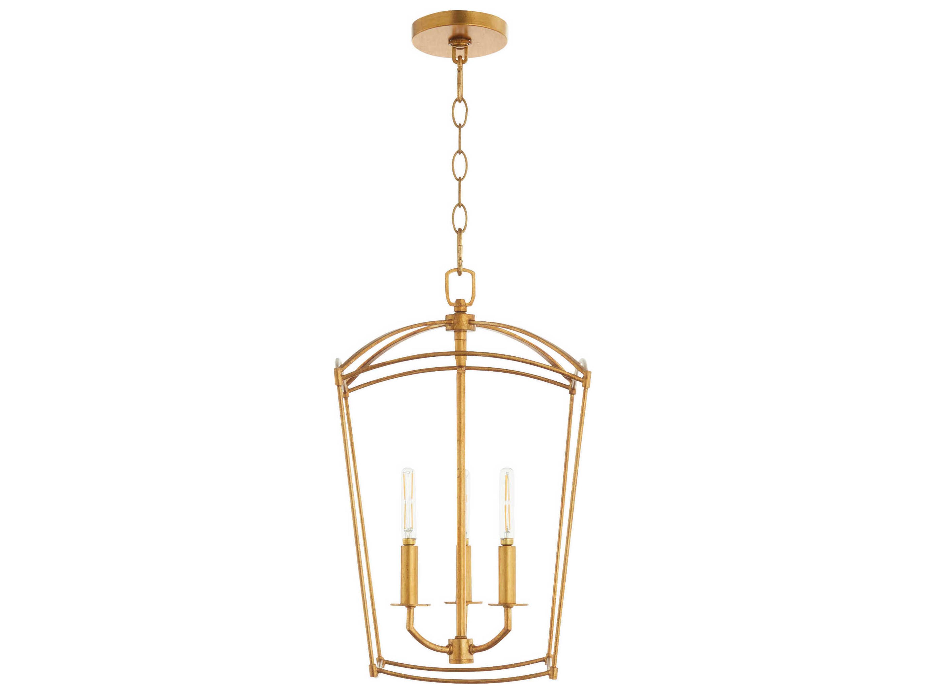 Mantle 3-Light Gold Leaf Mini Pendant