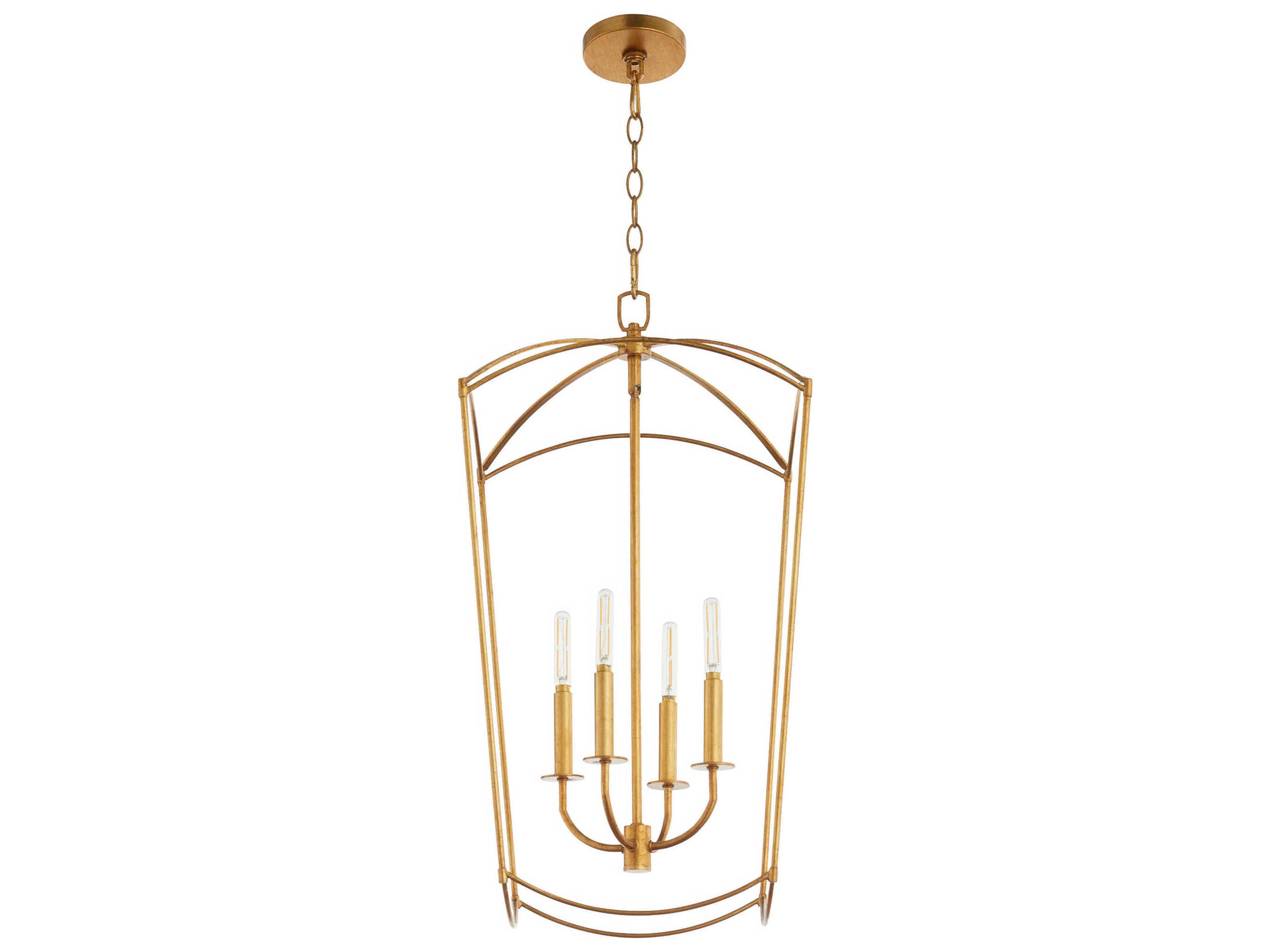 Mantle 4-Light Gold Leaf Pendant