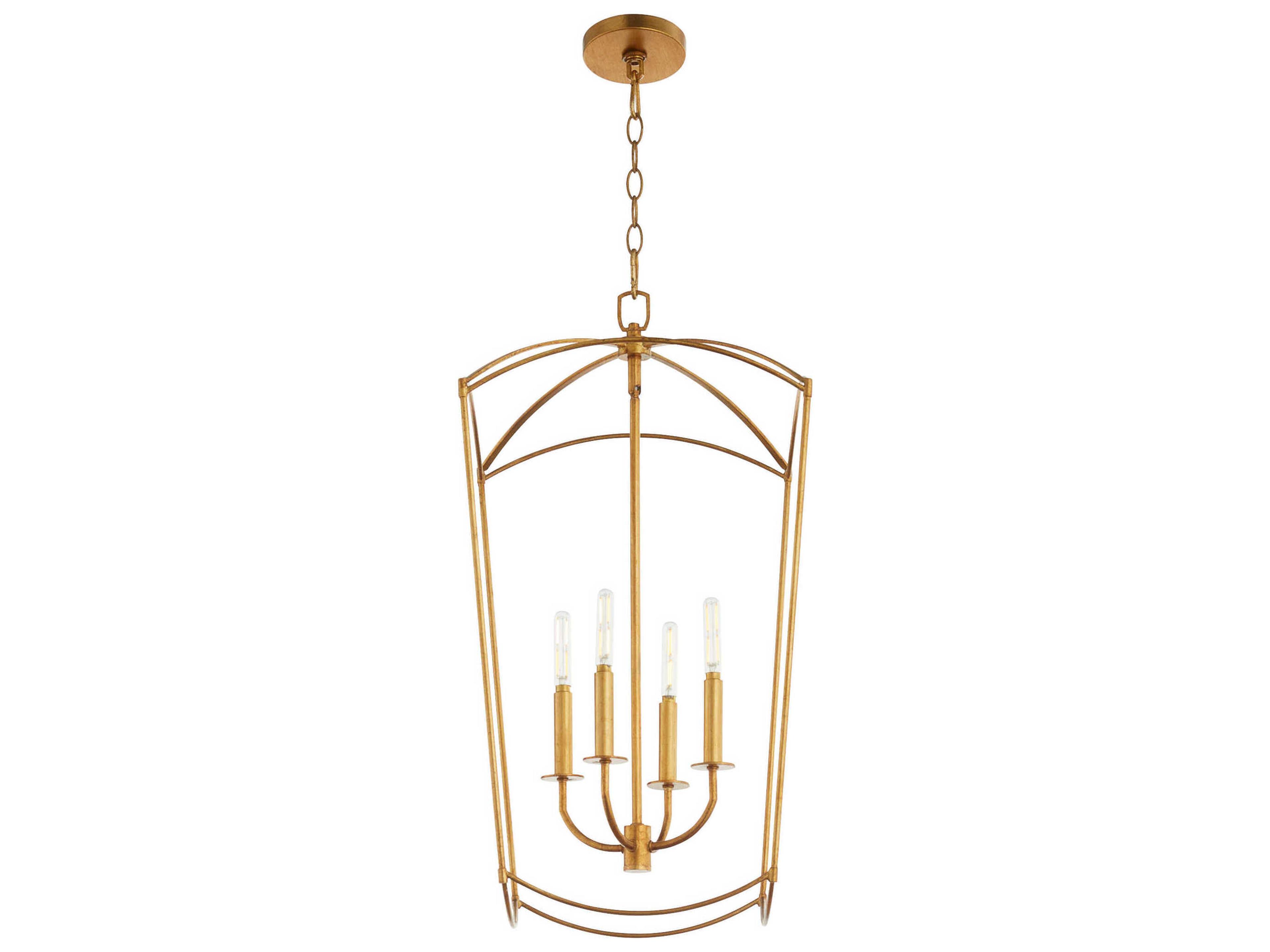 Quorum Mantle 4-Light Gold Leaf Pendant