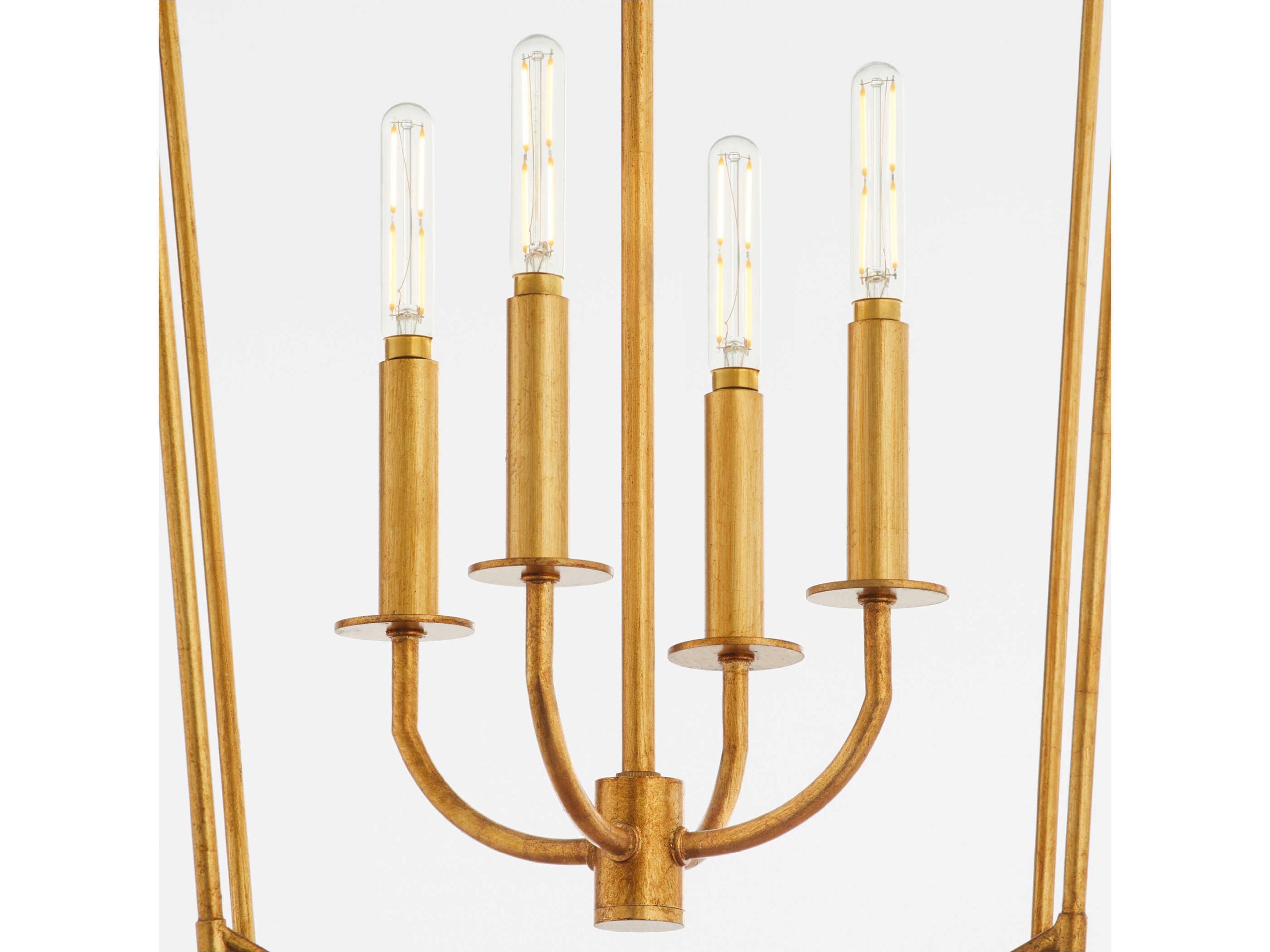 Quorum Mantle 4-Light Gold Leaf Pendant