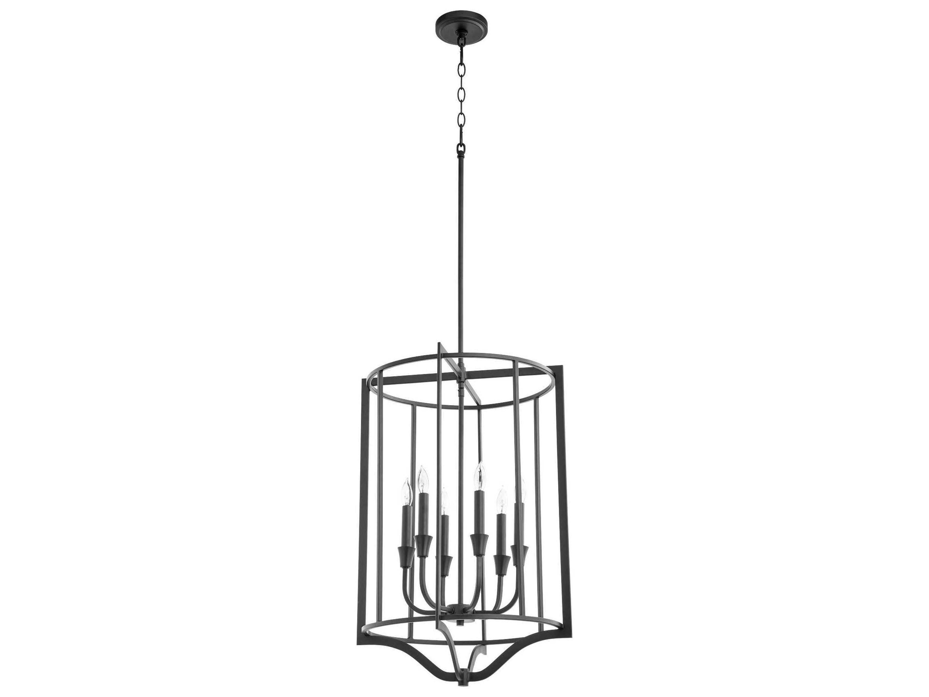 Marquee 6-Light Noir Black Candelabra Cylinder Chandelier