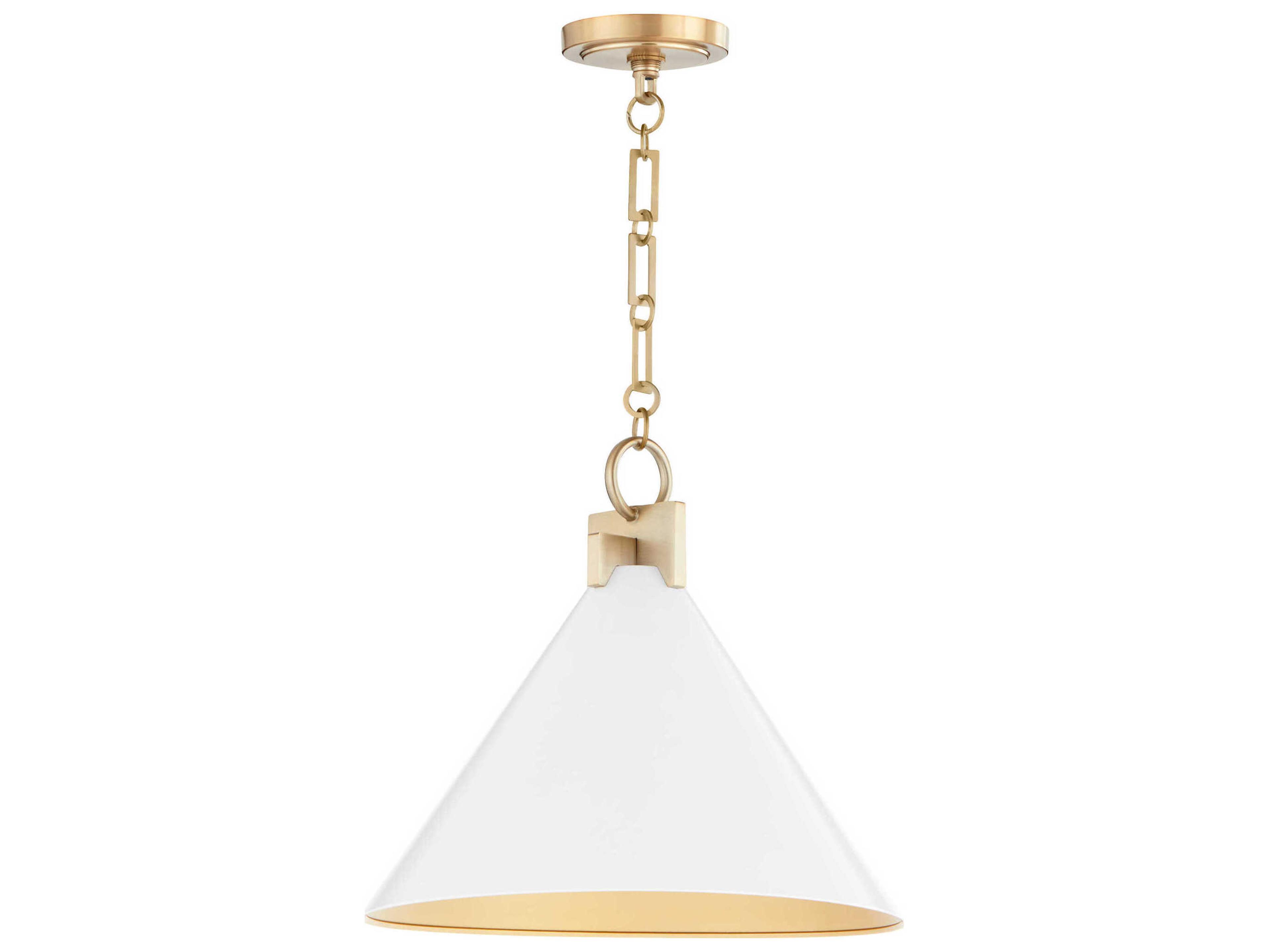 Jackson 1-Light Studio White Aged Brass Pendant