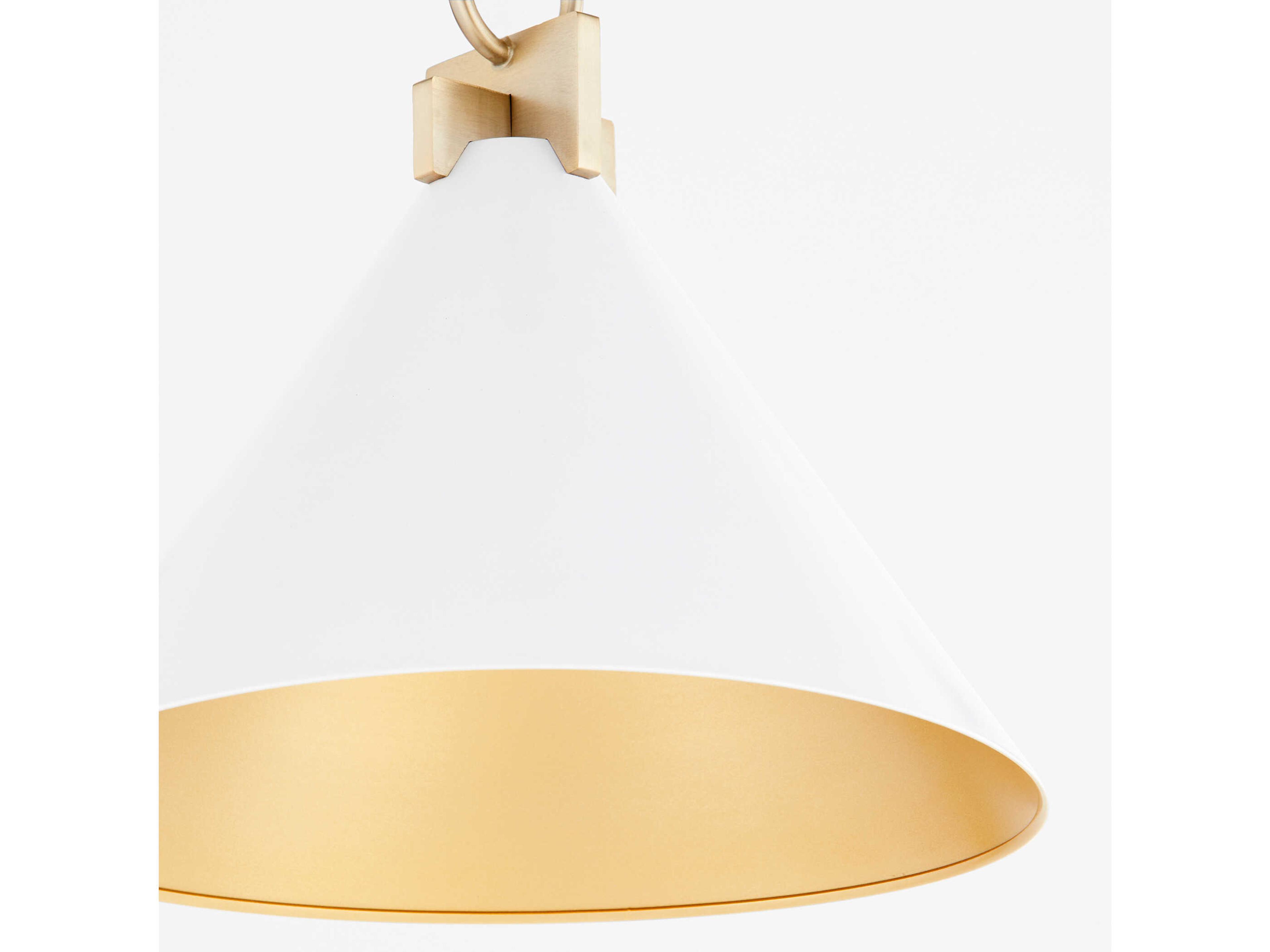 Quorum Jackson 1-Light Studio White Aged Brass Pendant