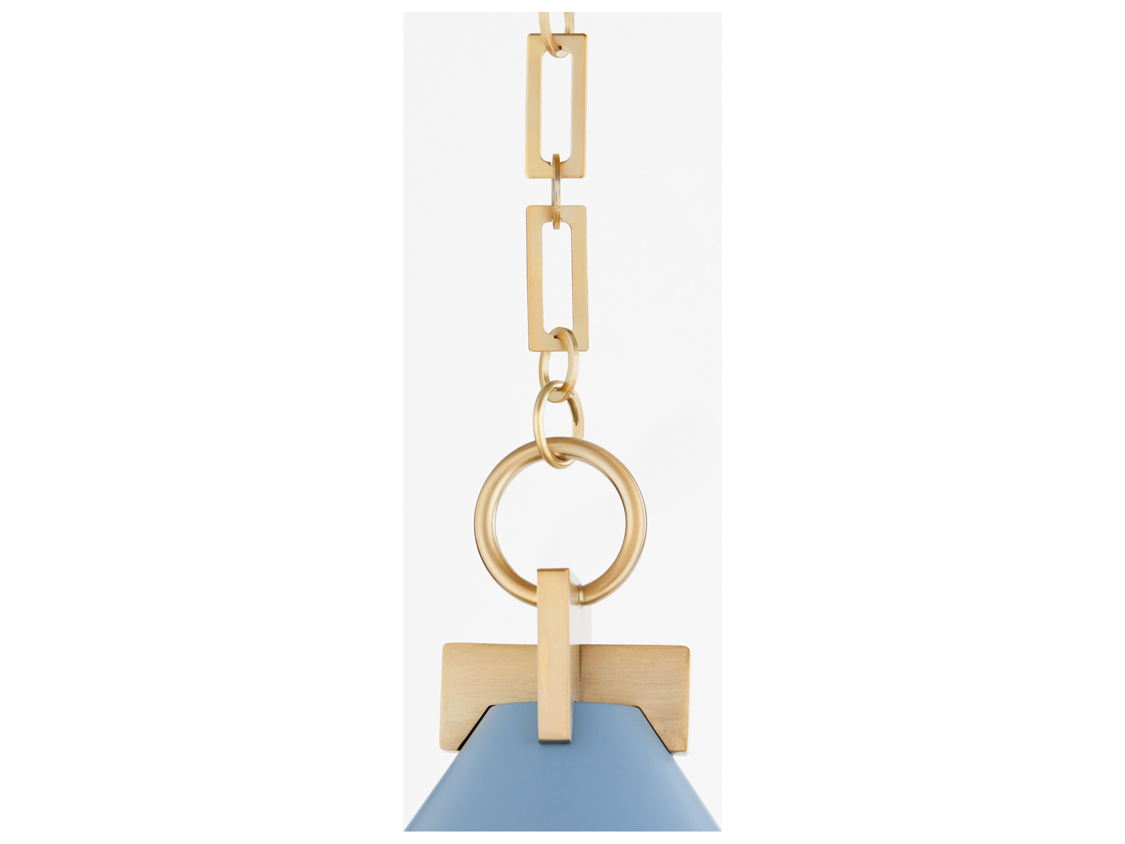 Quorum Jackson 1-Light Blue Aged Brass Pendant