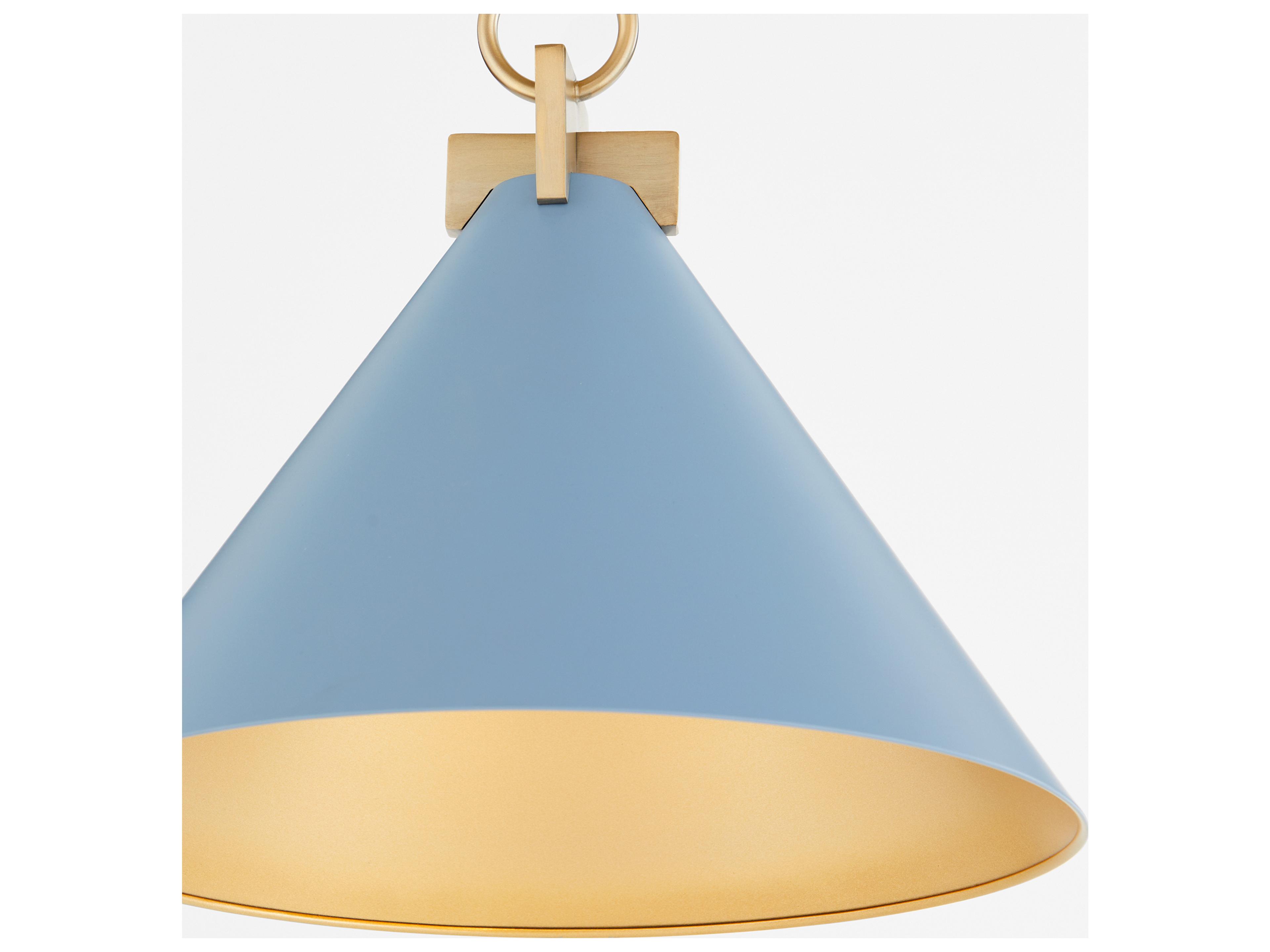 Quorum Jackson 1-Light Blue Aged Brass Pendant