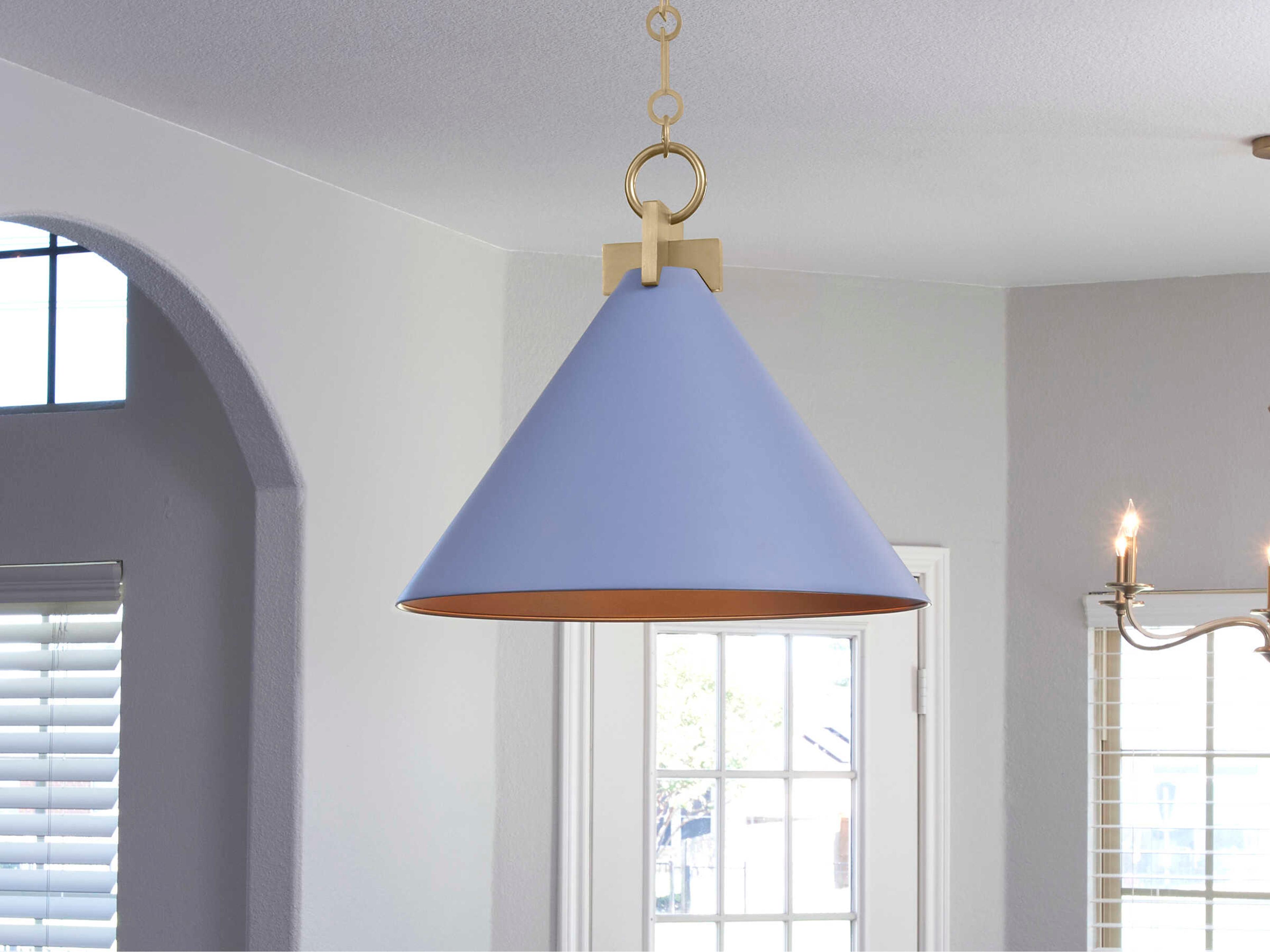 Quorum Jackson 1-Light Blue Aged Brass Pendant