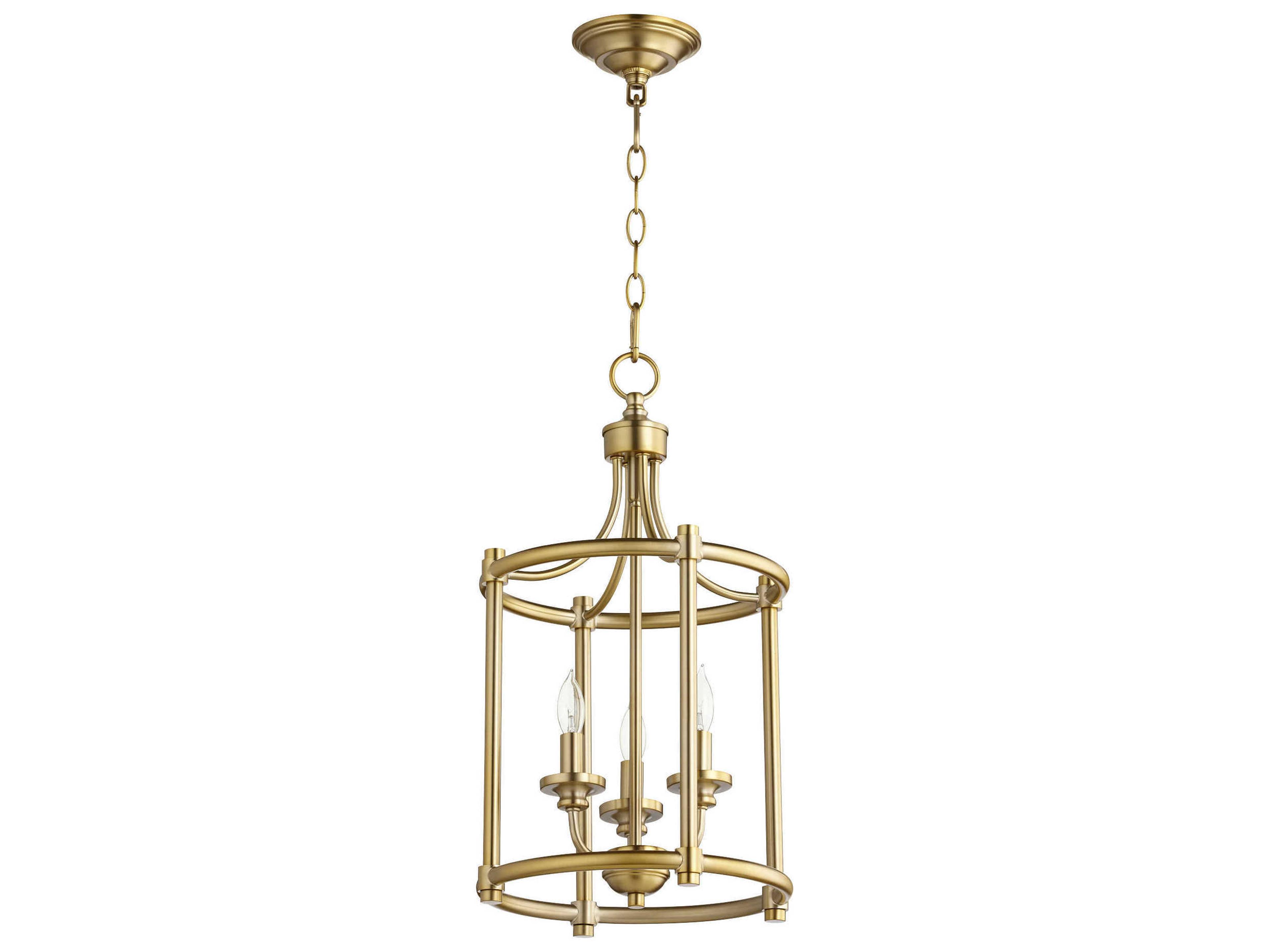 Rossington 3-Light Aged Brass Candelabra Cylinder Chandelier