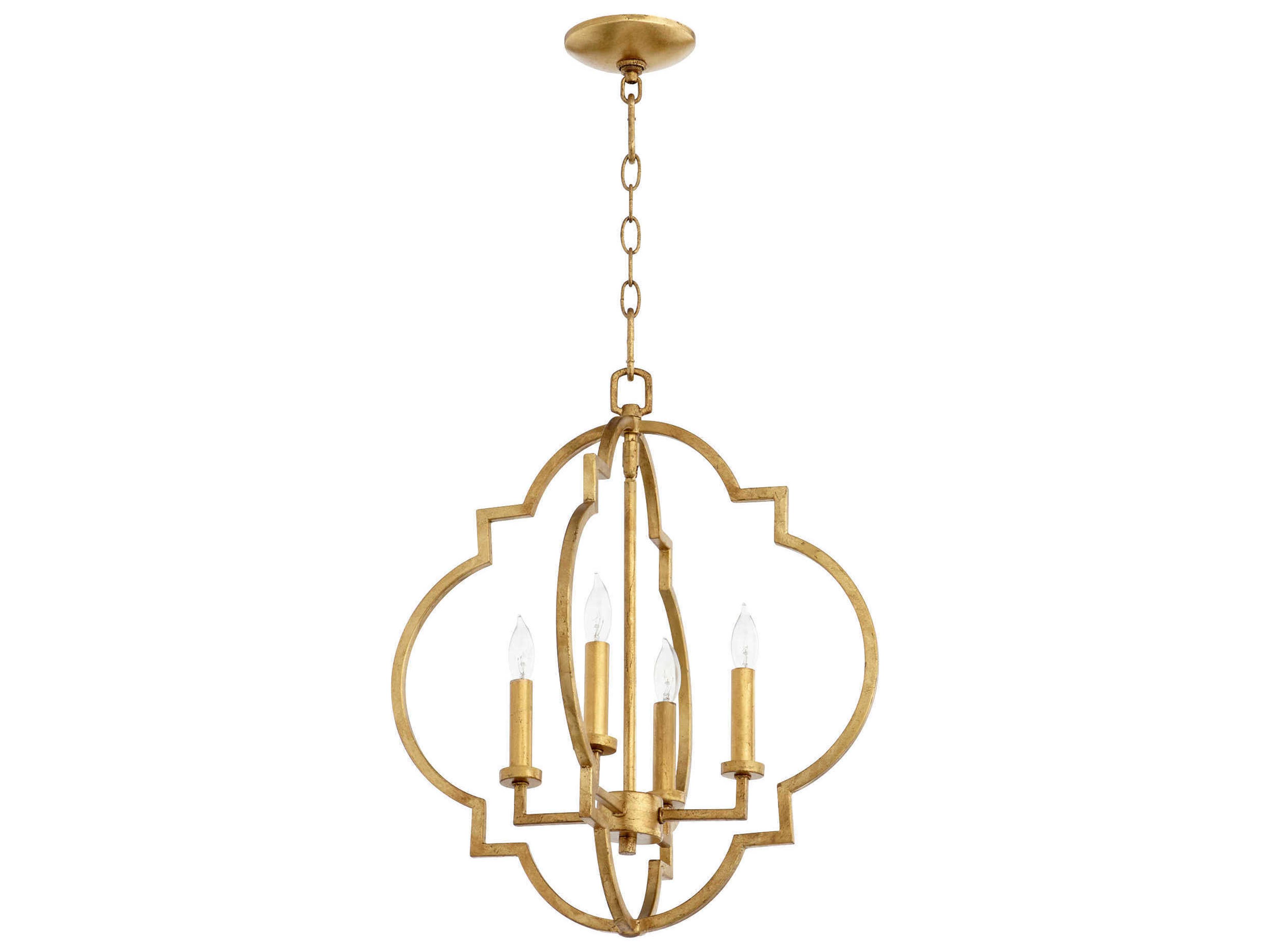 Dublin 4-Light Gold Leaf Candelabra Chandelier