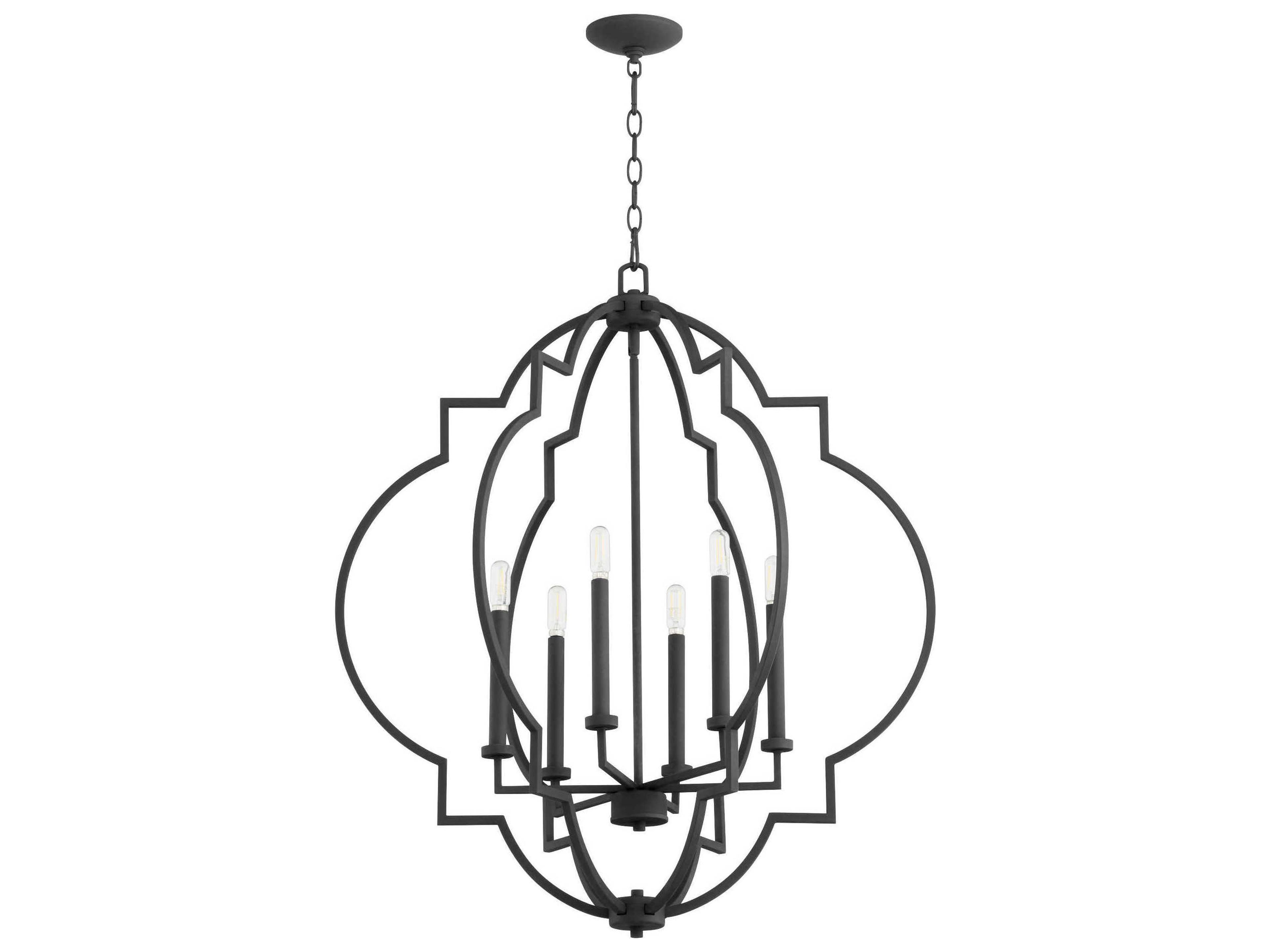 Dublin 6-Light Noir Black Tiered Chandelier
