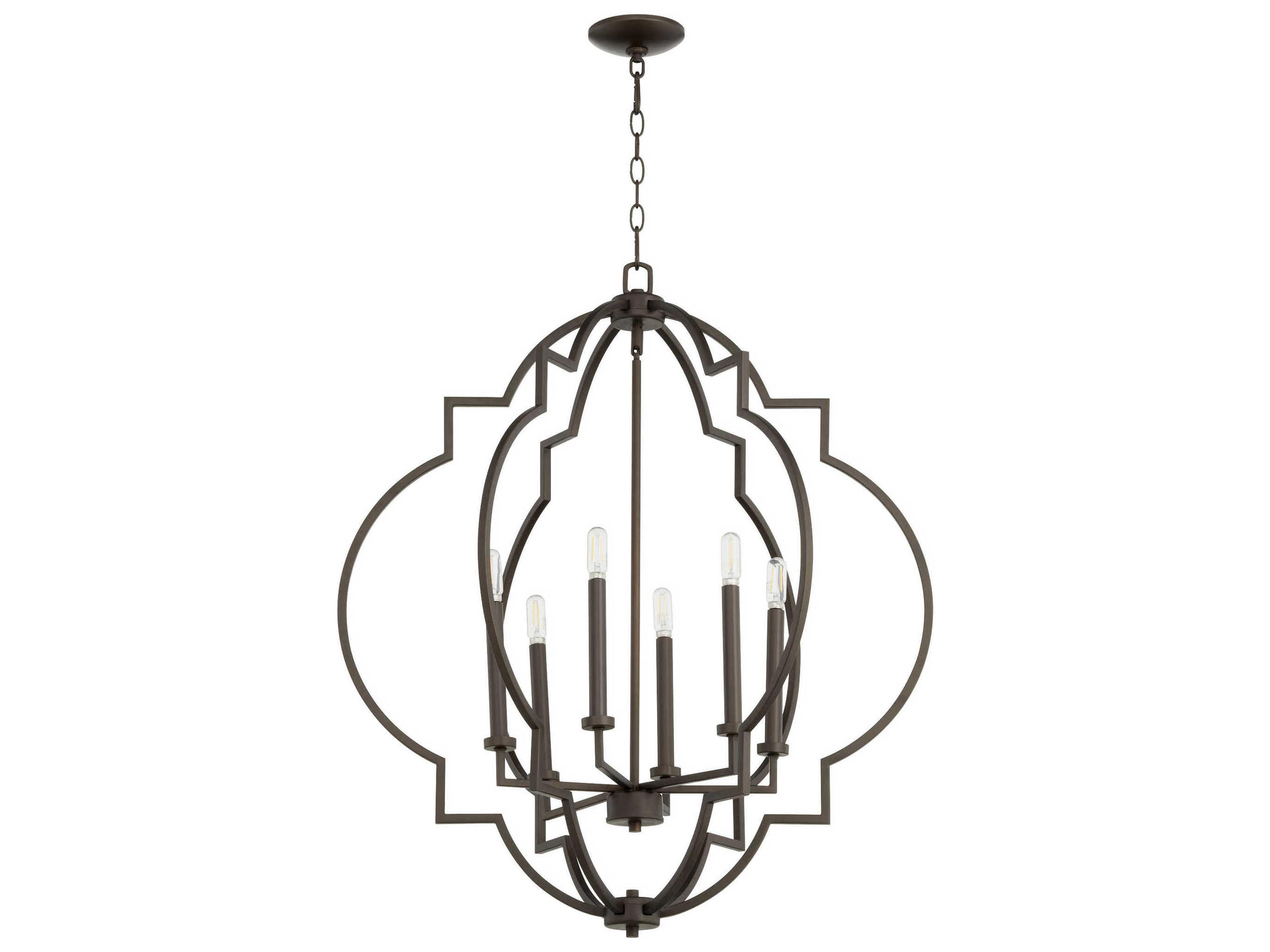 Dublin 6-Light Oiled Bronze Candelabra Tiered Chandelier